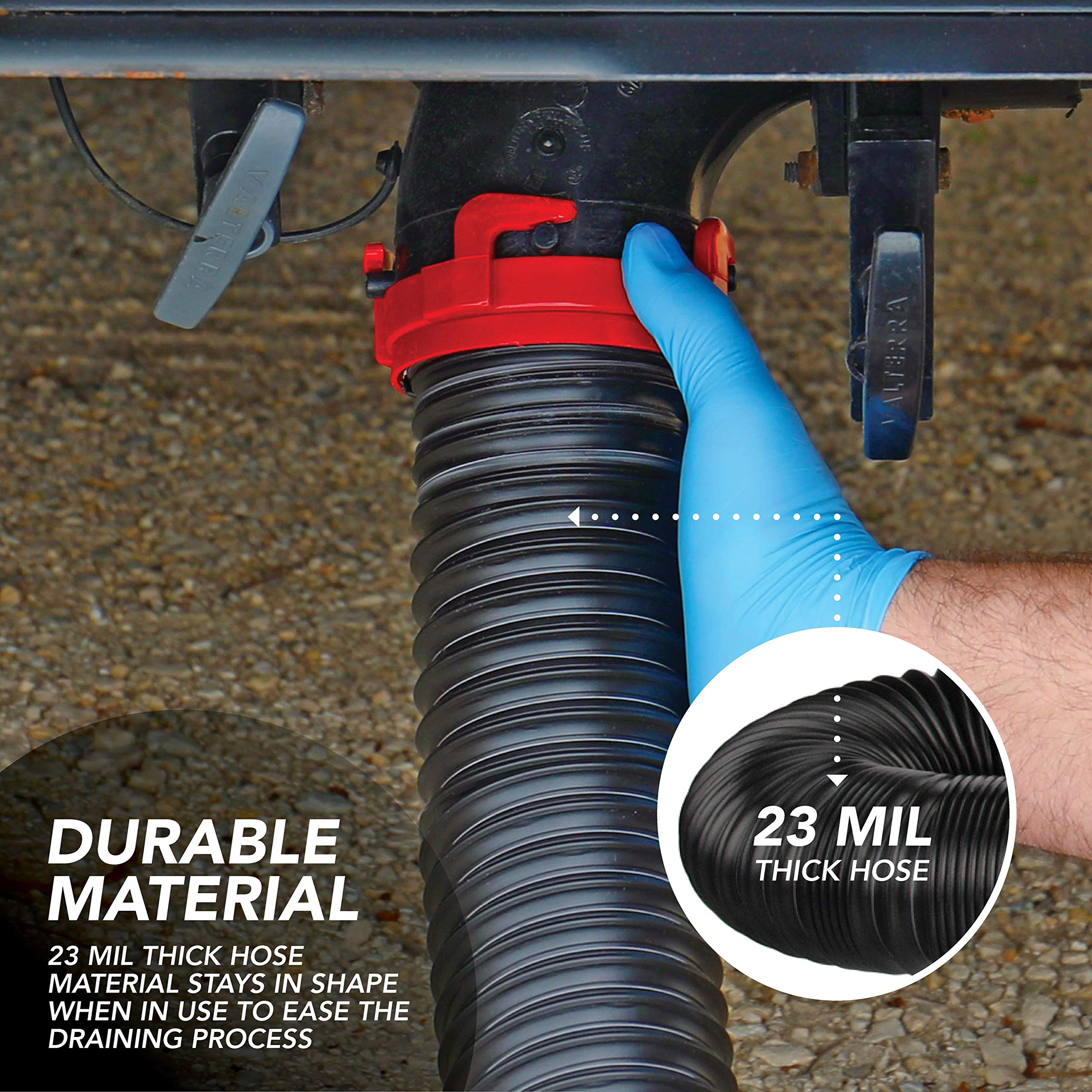 Valterra 20-Foot Dominator Rv Sewer Hose Kit, Sewer Hose For Rv Camper, Includes 2 Attachable 10-Foot Hoses With Rotating Fittin