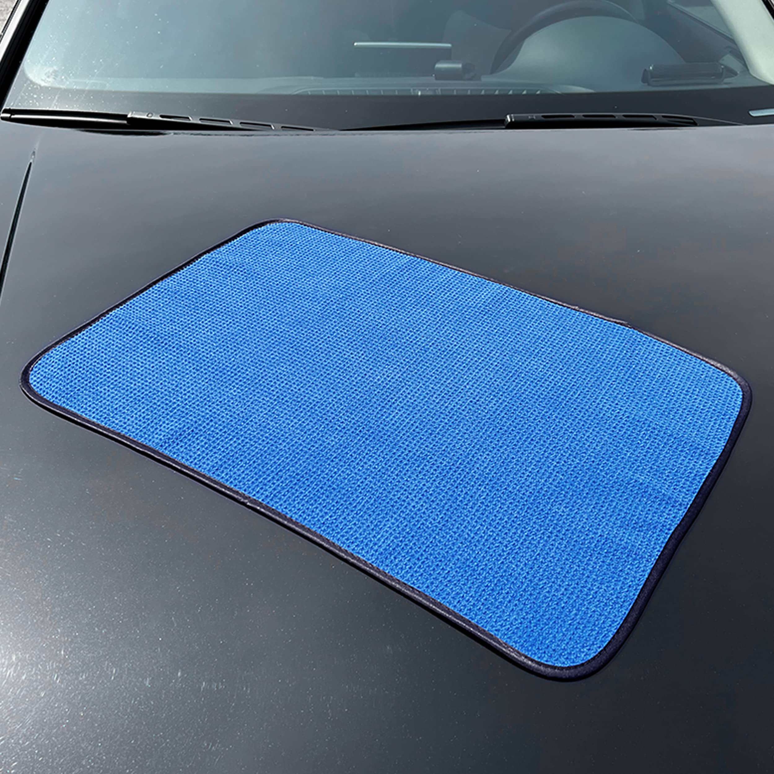Polyte Elite Microfiber Drying Towel (16X24, 4 Pack, Waffle, Blue)