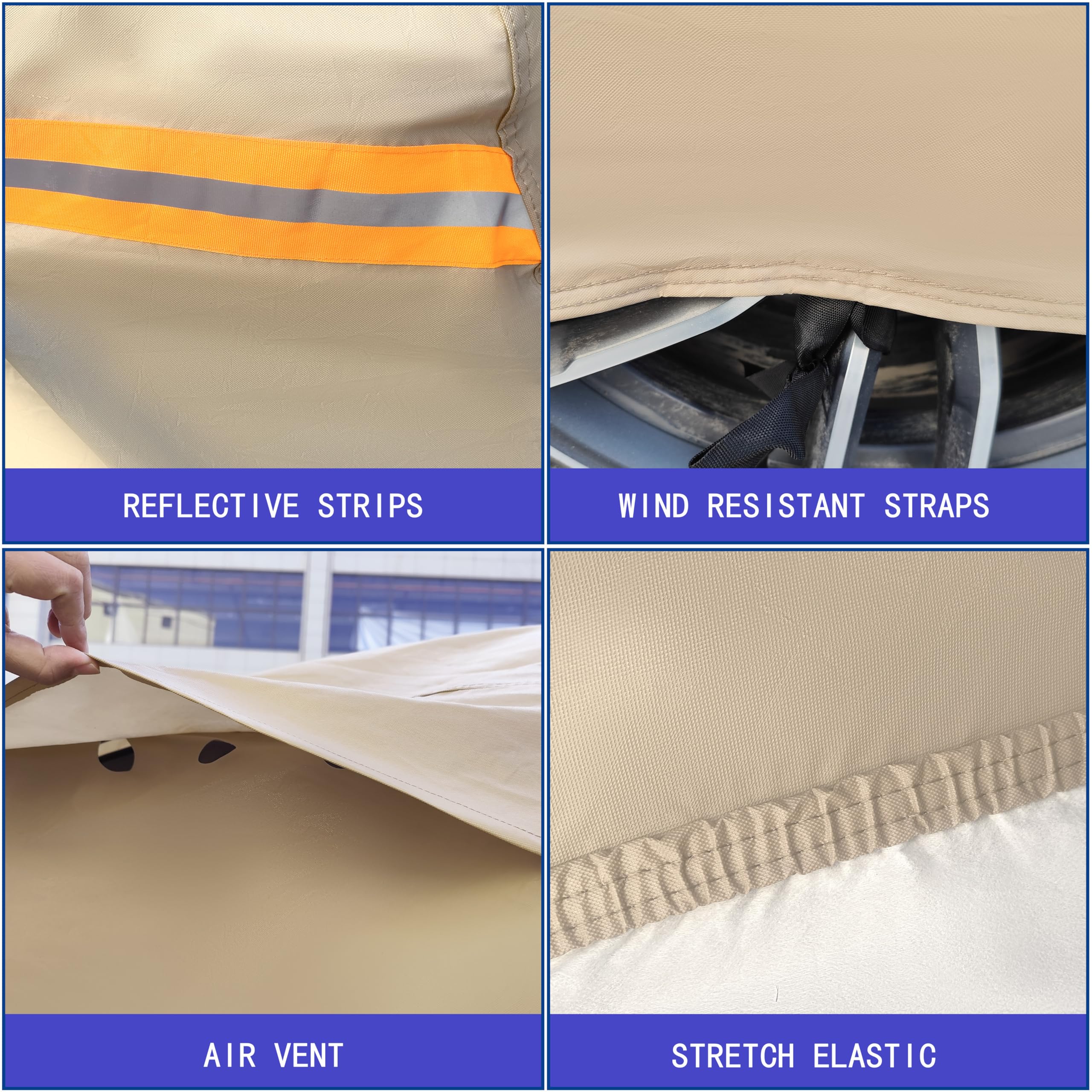 Jurmon Heavy Duty Outdoor Car Cover Custom Fit For Chevy Silverado,Windproof All Weather Waterproof Sun Rain Uv Dust Snow Protec