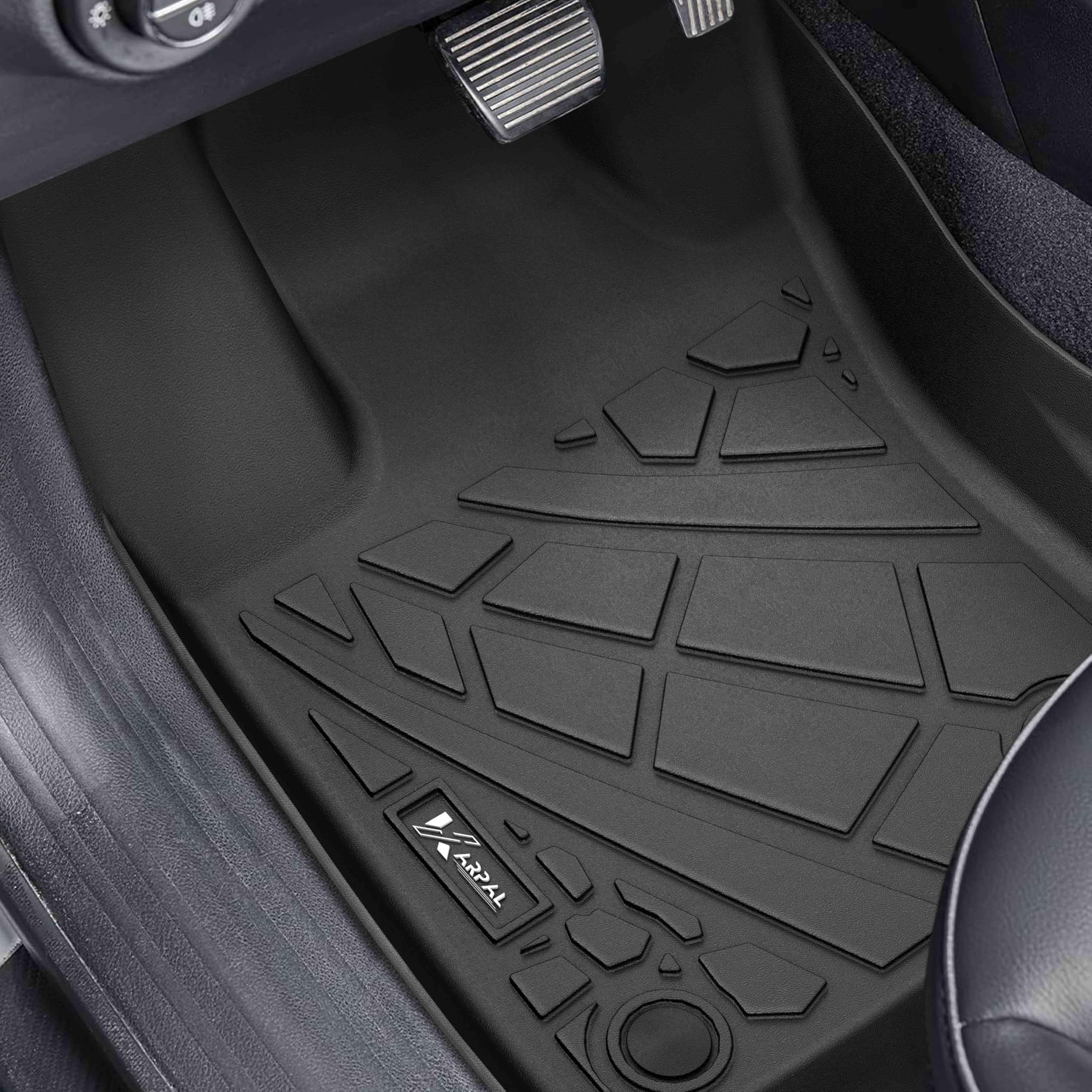 Karpal Floor Mats Fit With 2017-2025 Jeep Compass, Tpe All-Weather Front & Rear Row Mats With Cargo Liner Full Set Car Mats - Bl