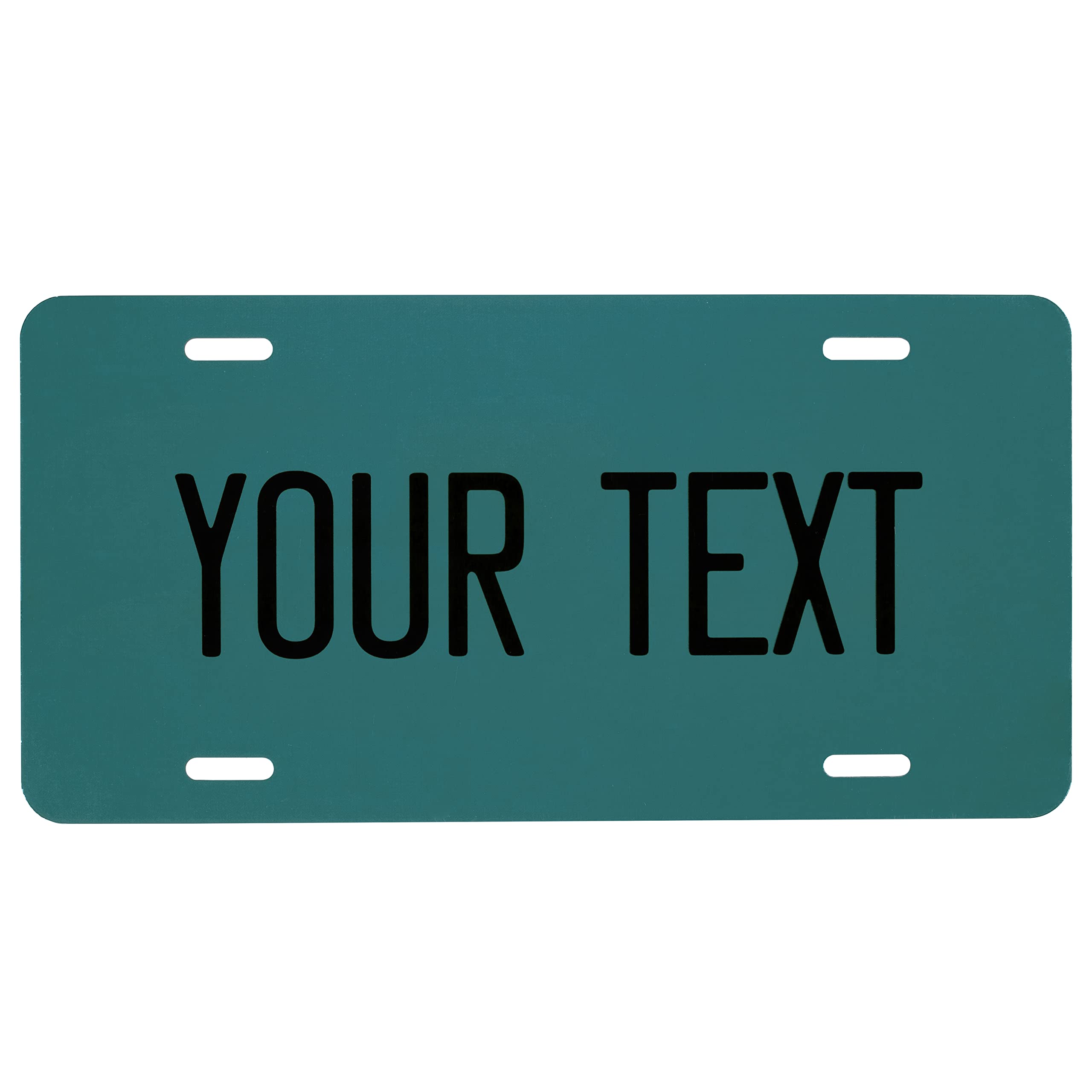 Custom License Plate For Front Of Car - Personalized Car Tags - 6” X 12” Universal Fit (Teal)