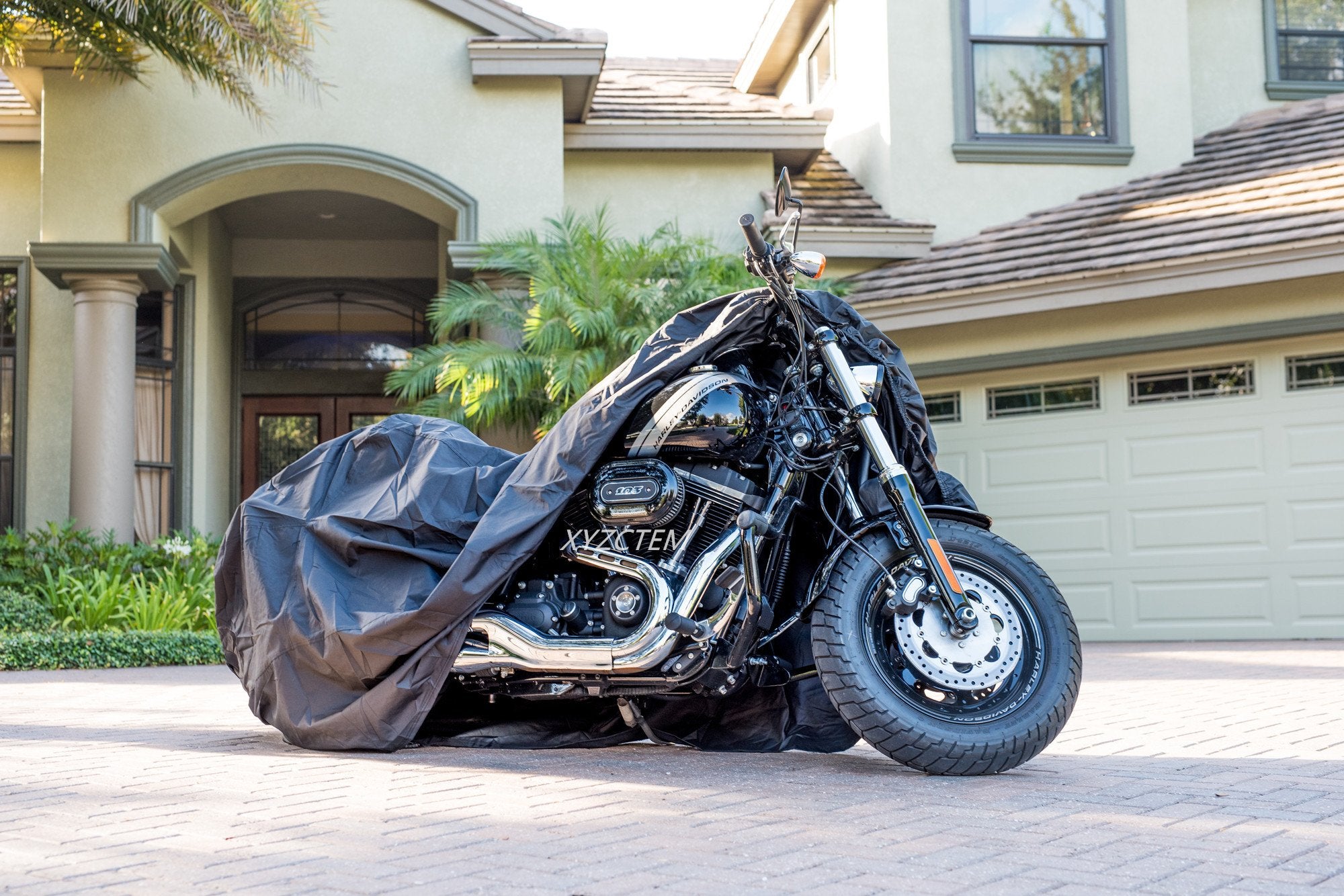 New Generation Motorcycle Cover ! Xyzctem All Weather Black Xxl Large-Waterproof Outdoor Protects Fits Up To 108 Inch For Harley