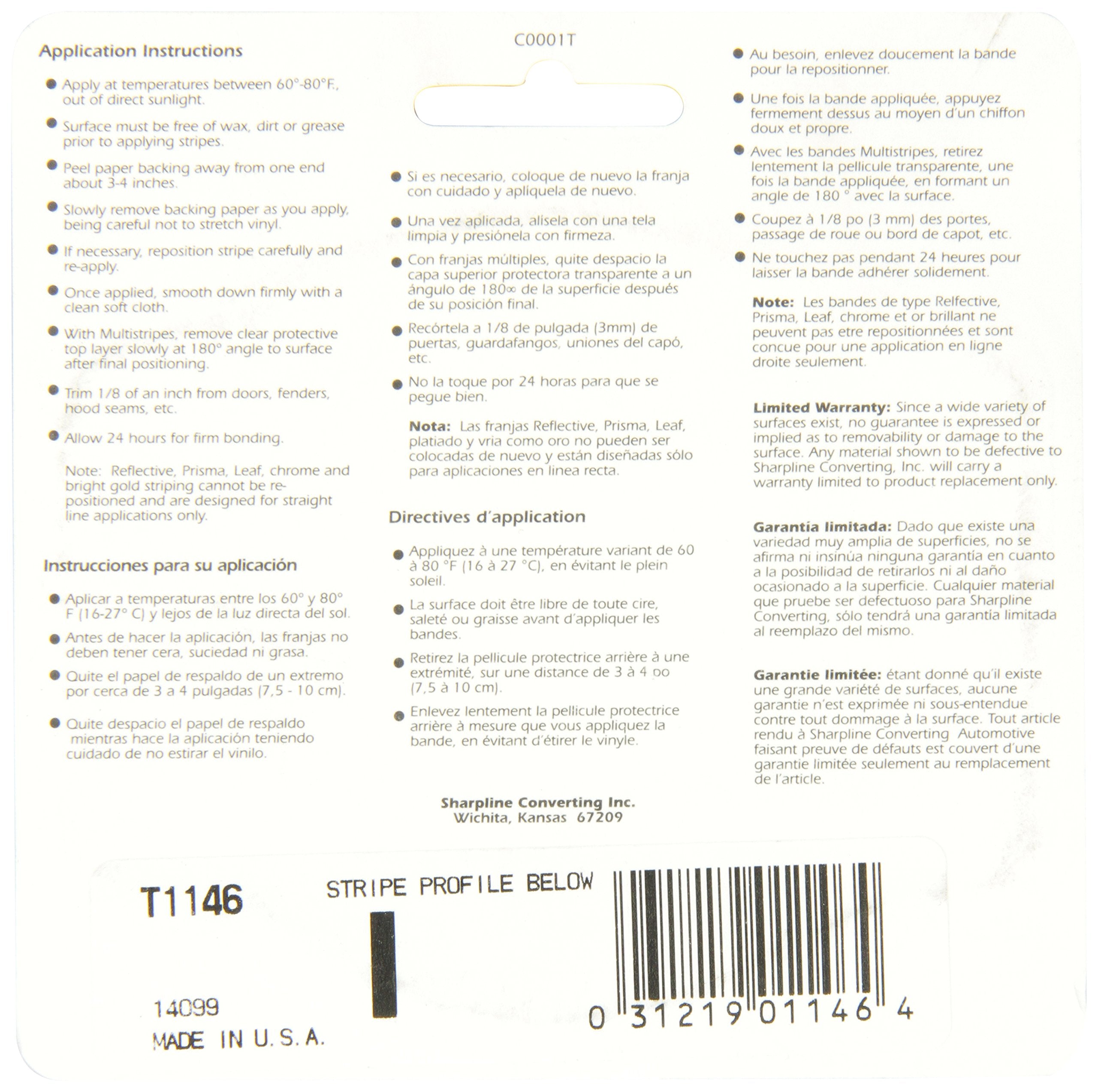 Trimbrite T1146 1/8 Pinstripe Silver