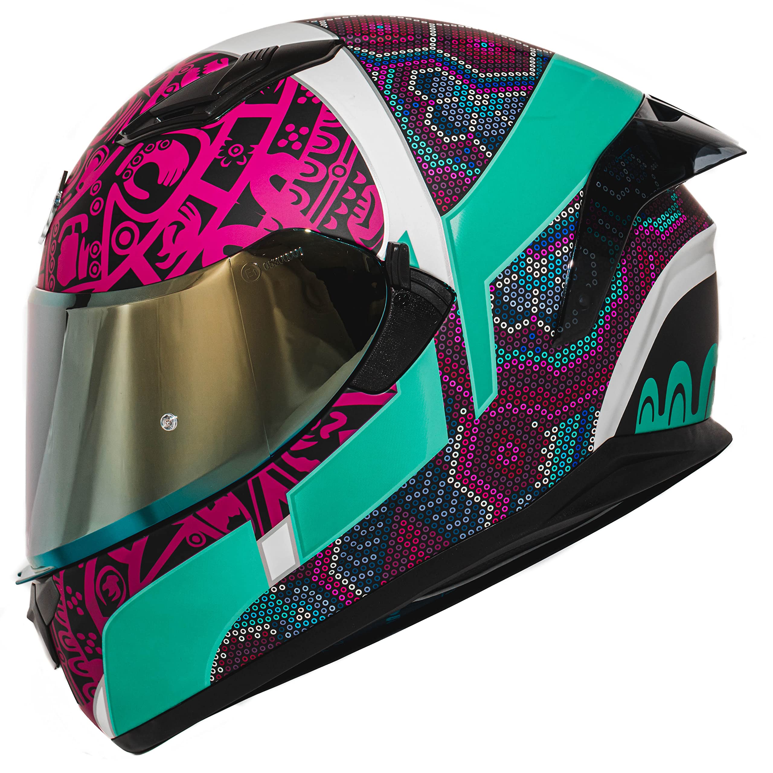 Hax Obsidian Full Face Dual Visor Adult Motorcycle Helmet For Motorbike Street Bike With Pinlock Ready Dot Approved Huichiol Aqu