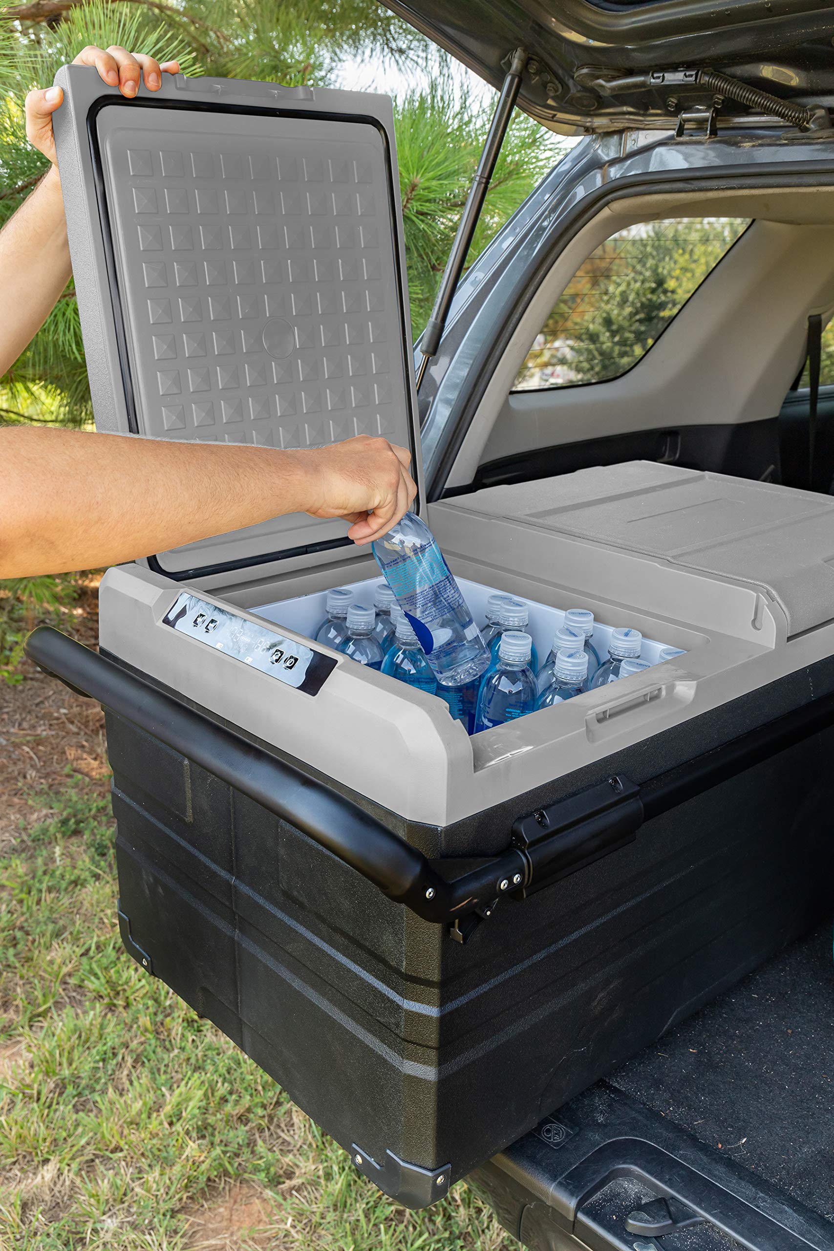 Camco 51522 Cam-950 Portable Refrigerator, Ac 110V/Dc 12V Compact Fridge/Freezer With Dual Zone Cooling, 95-Liter - Keeps Food And Drinks Cold While On-The-Go - Ideal For Road Trips, Rving, Camping