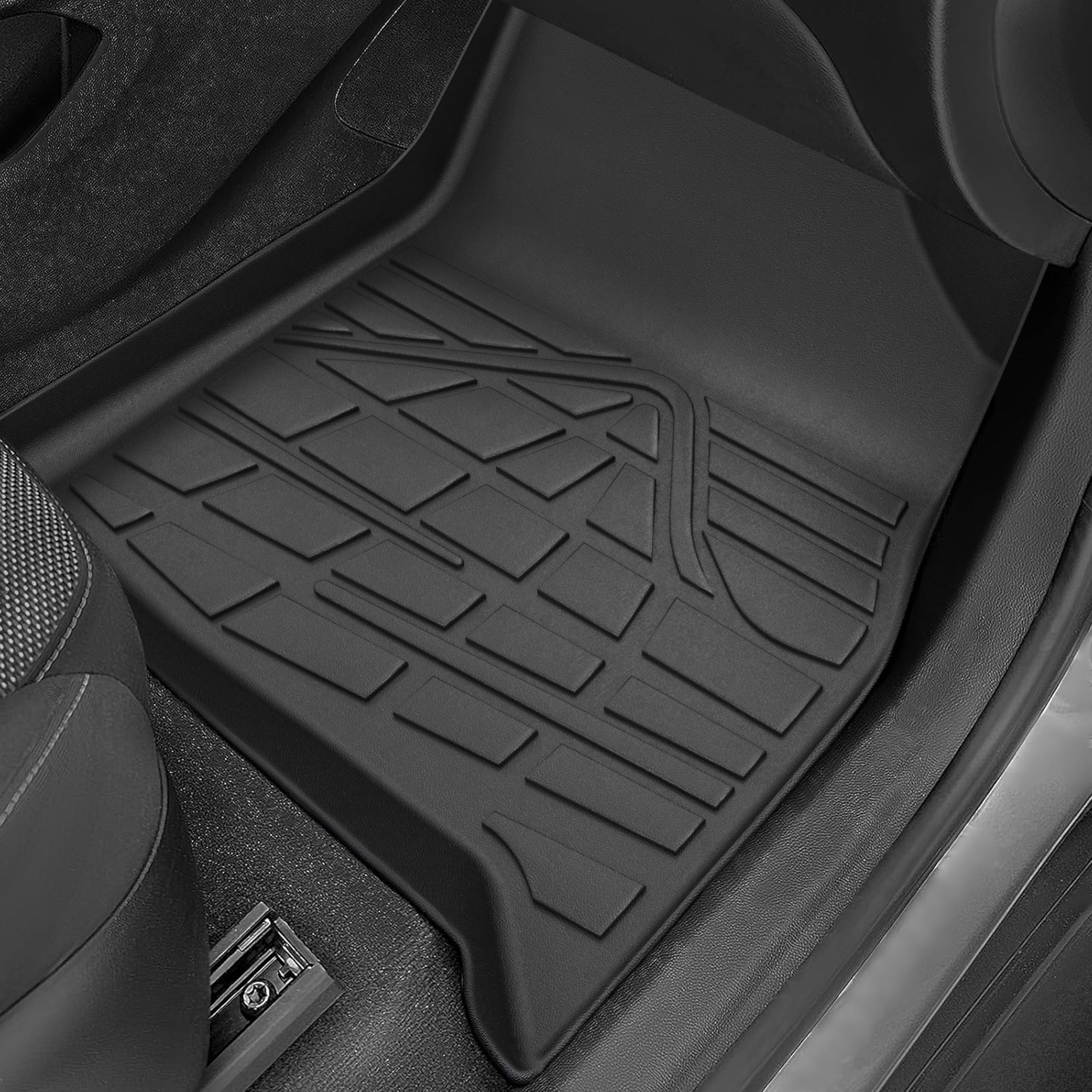 Karpal Floor Mats Fit For 2018-2024 Chevrolet Traverse 7 Seats With 2Nd Row Bucket Seats, Tpe Rubber All-Weather Protection Heav