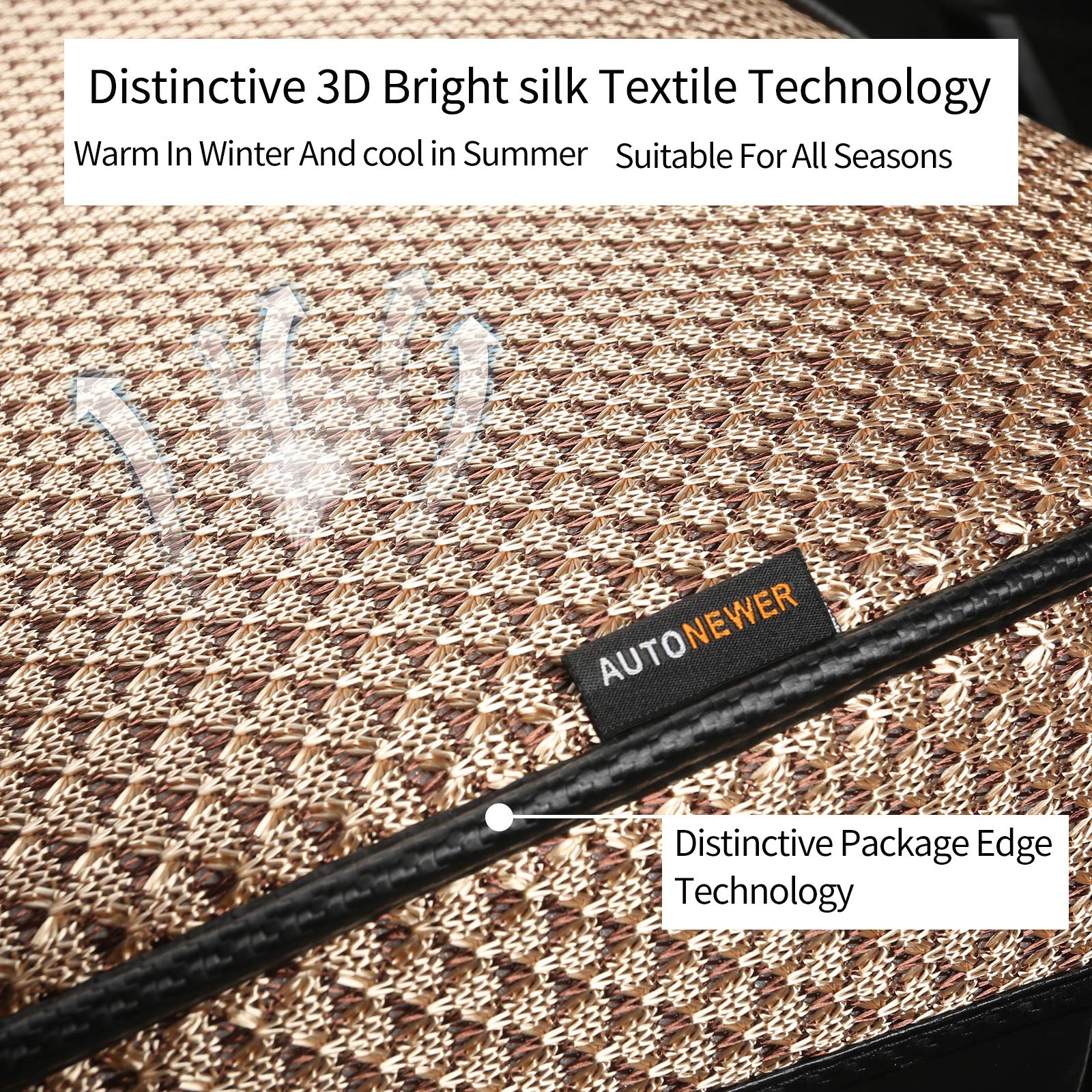 Auto Newer Breathable Universal Four Seasons Car Seat Covers, Luxury Include Front Car Seat Protector And Rearcar Seat Cushion,C