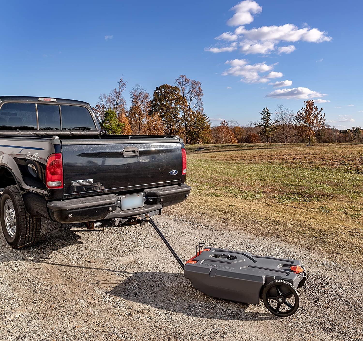 Camco Rhino 36-Gallon Camper / RV Portable Waste Tank - Features 2 Steerable No-Flat Front Wheels & Built-In Gate Valve - w/ Rem