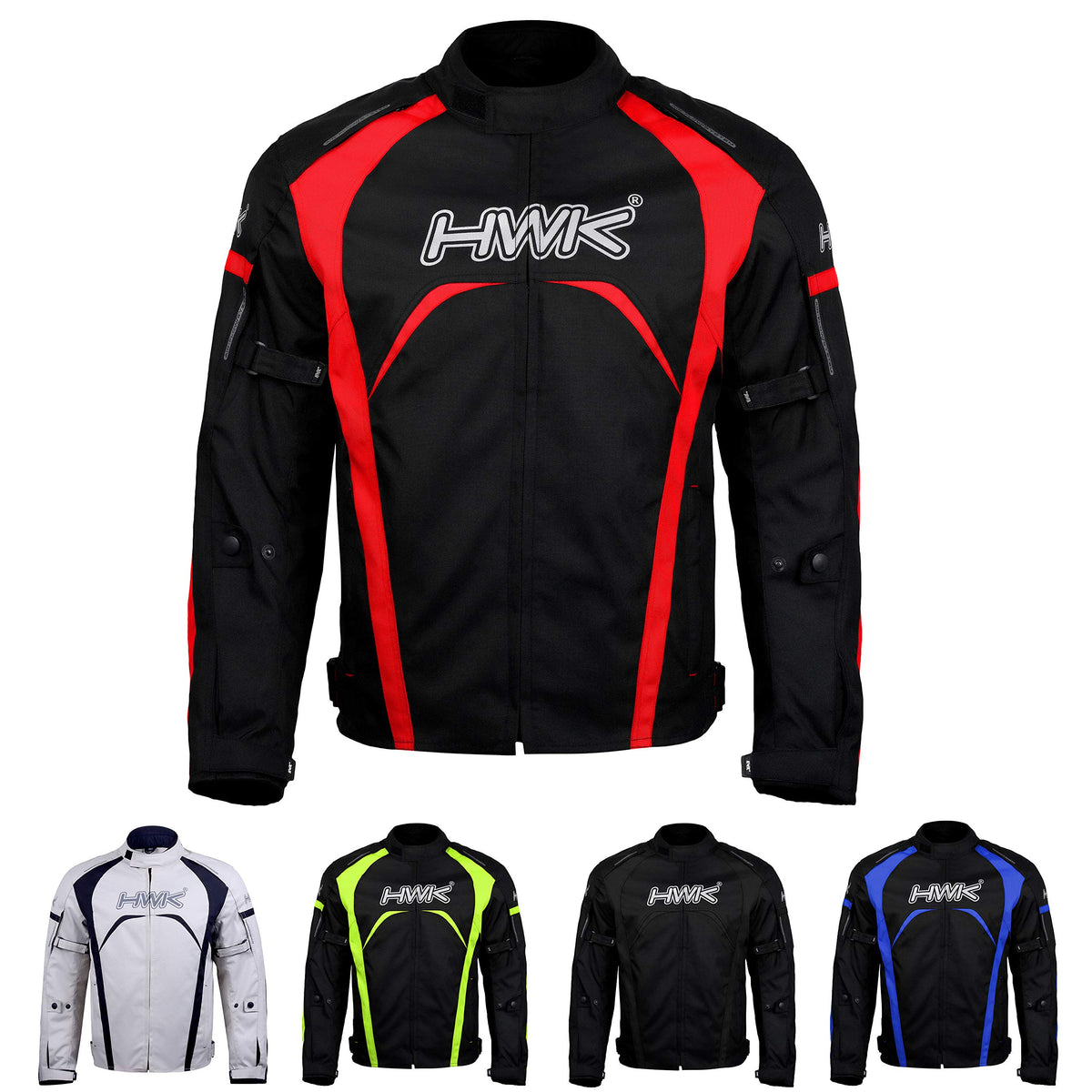 Hwk Waterproof Motorcycle Jacket For Men & Women With High Visibility And Ce Armor - Adjustable Polyester Design - Dirt Bike End