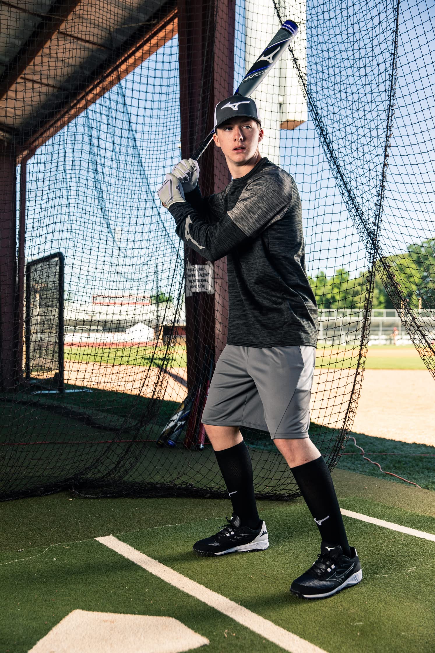 Mizuno Performance OTC Socks | Padded Athletic Socks | Charcoal | Unisex Medium