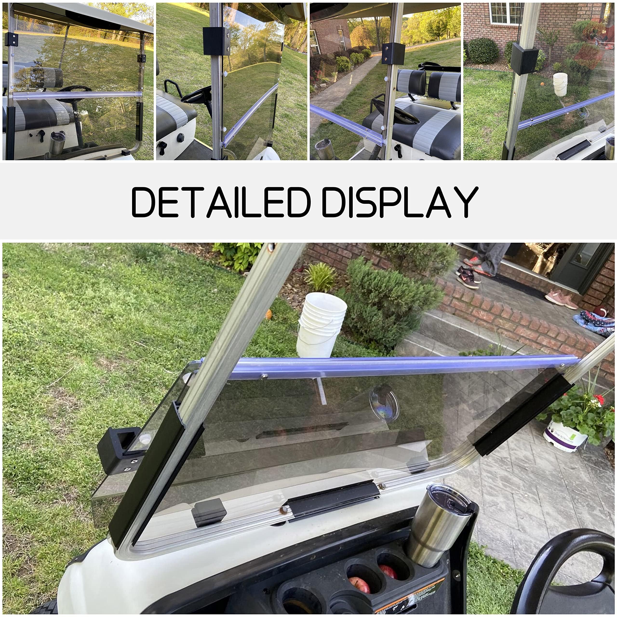 Ecotric Tinted/Smoke Windshield Compatible With 1995-2003 Yamaha G14 G16 G19 Gas And Electric Golf Cart Fold Down Windshield