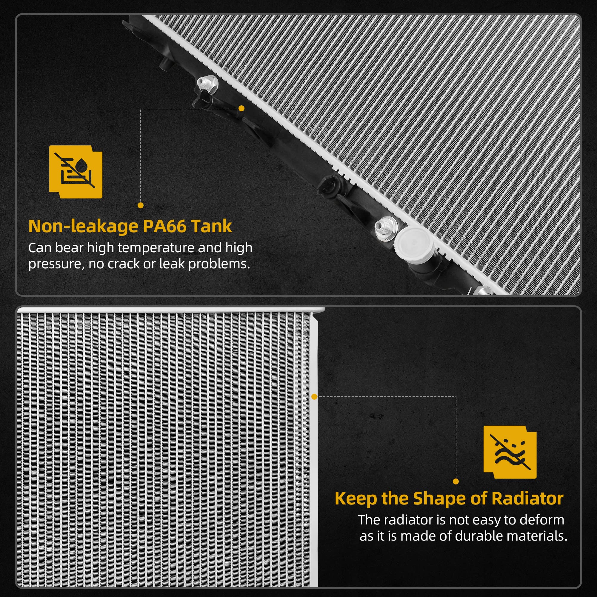 Dwvo Radiator Complete Radiator Compatible With 2002-2006 Crv Element, Eng K24A1/K24A4, 19010Paaa51, 19010Paaa53, 19010Paaa03