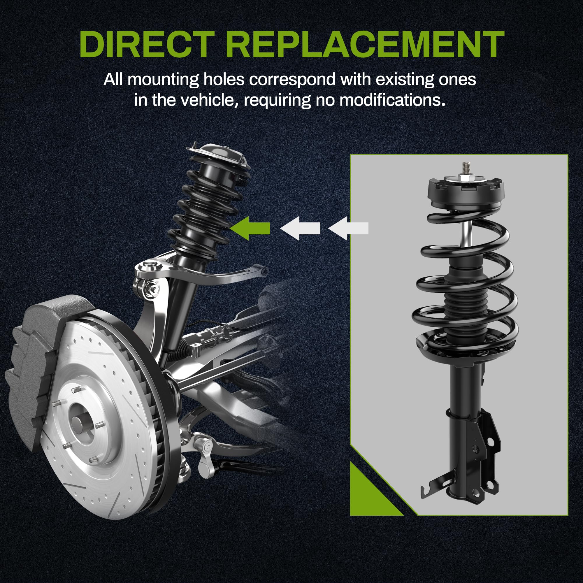 Autosaver88 Front Pair Complete Quick Struts Compatible With 2010-2016 Buick Lacrosse 2010 Buick Allure