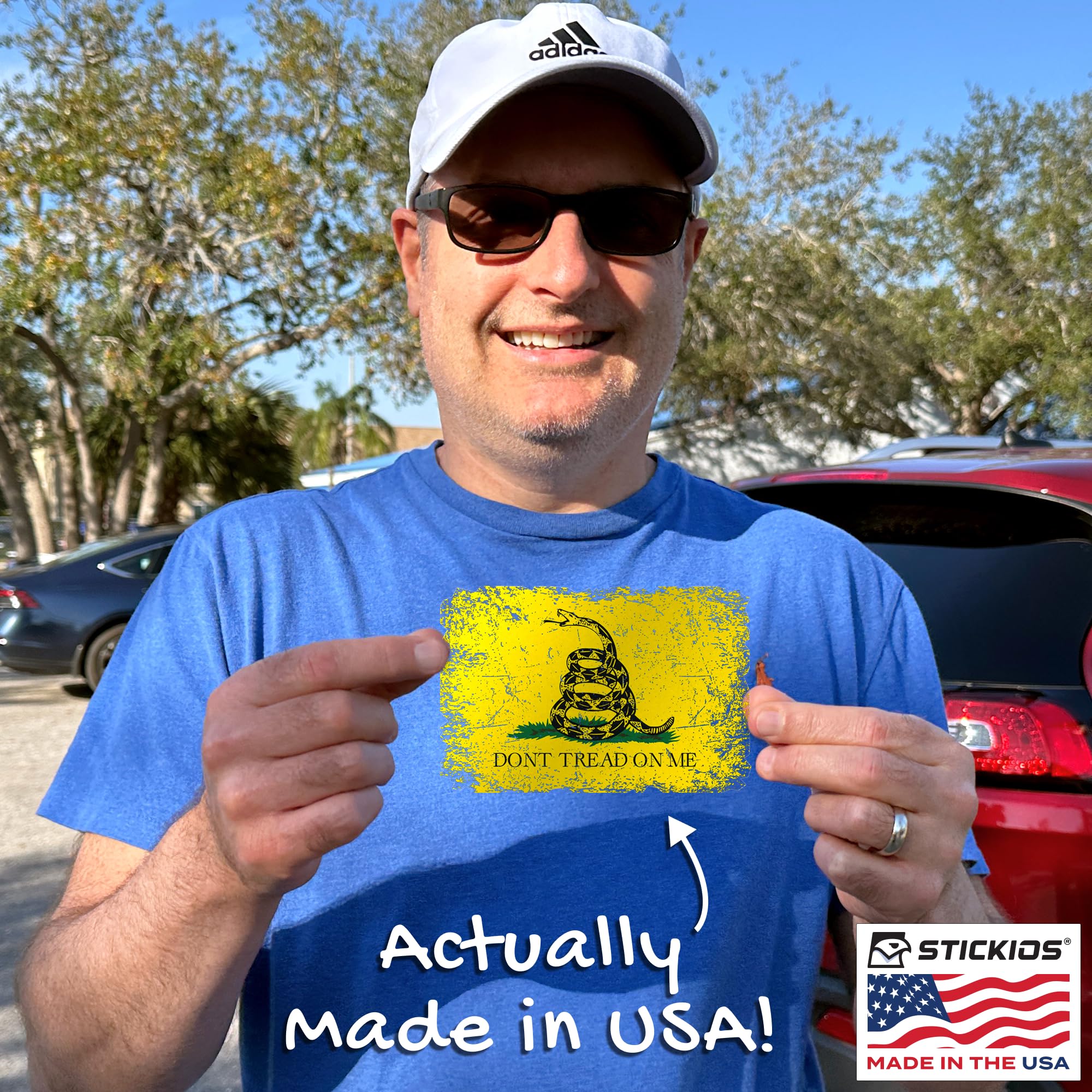 Stickios Dont Tread On Me Sticker - Gadsden Flag Stickers For Cars, Trucks, Windows - Patriotic American Flag Decal - Tattered Y