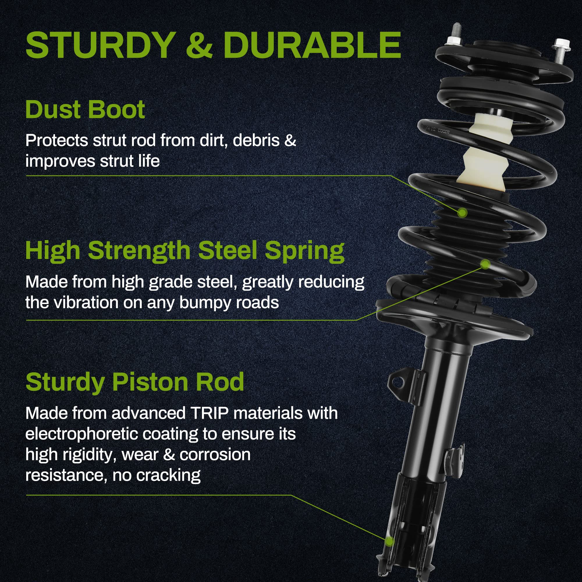 Autosaver88 Front Pair Complete Struts Shocks Assembly Compatible With 2009-2013 Corolla 1.8 L 2009-2010 Matrix Pontiac Vibe Fwd