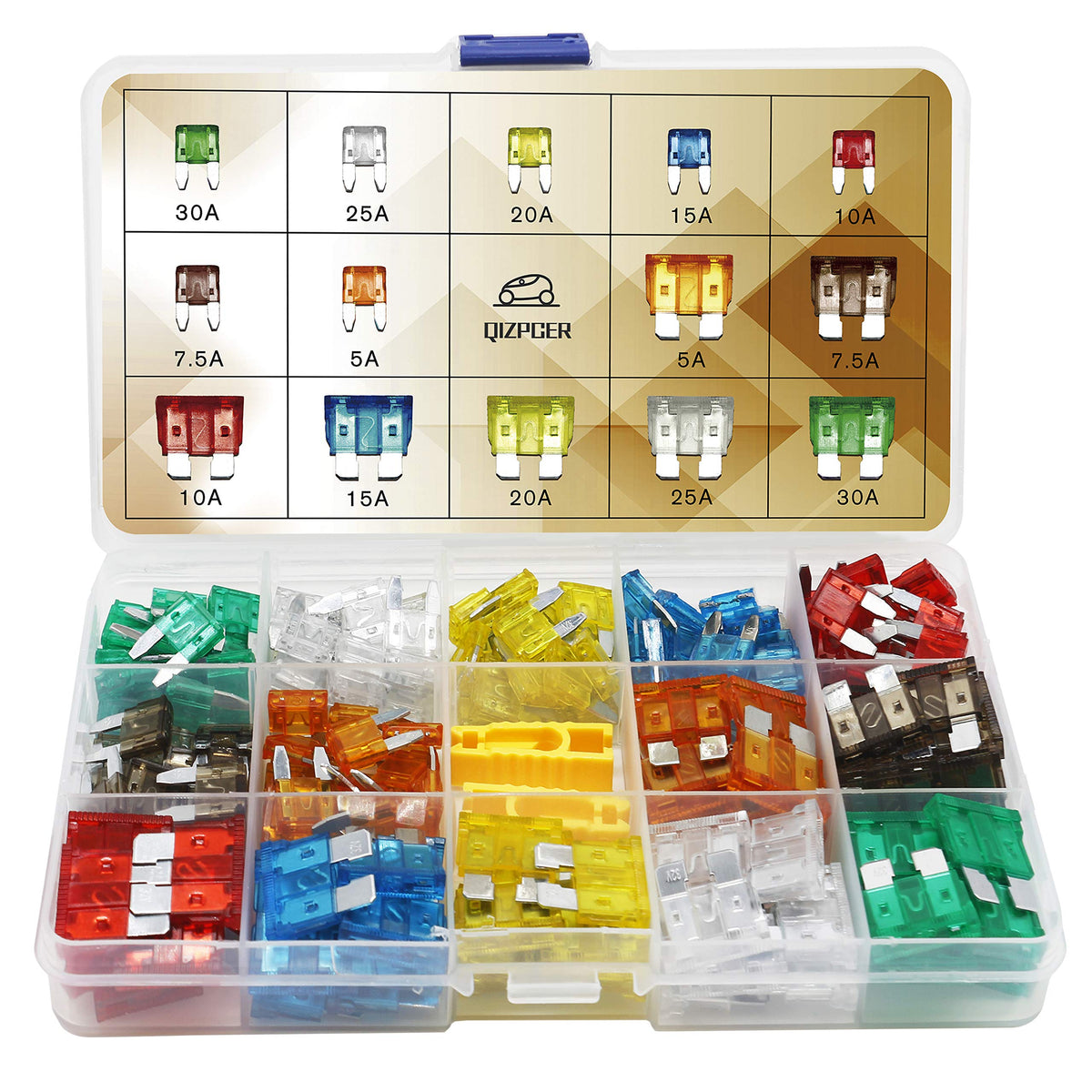 140 Pcs Fuses Automotive Kit - Blade Auto Fuse Assortment Standard And Mini Car Fuse For Marine, Rv, Camper, Boat, Truck (5A 7.5