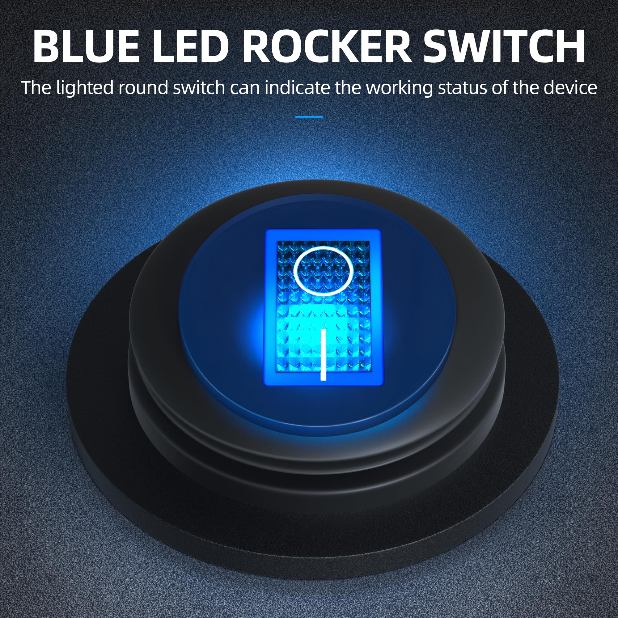 DAIERTEK Waterproof Rocker Switch 12V SPST with Blue LED Light - Model DS1825, 2PCS for Marine, Automotive, RV, Truck