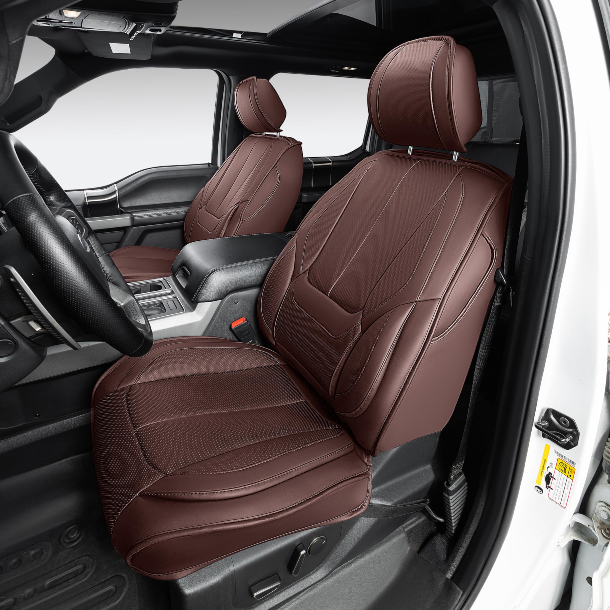 OASIS AUTO Custom Fit Seat Covers Compatible with Ford F-150 2009-2014 SuperCrew/Extended/Regular Cab, Waterproof Faux Leather T