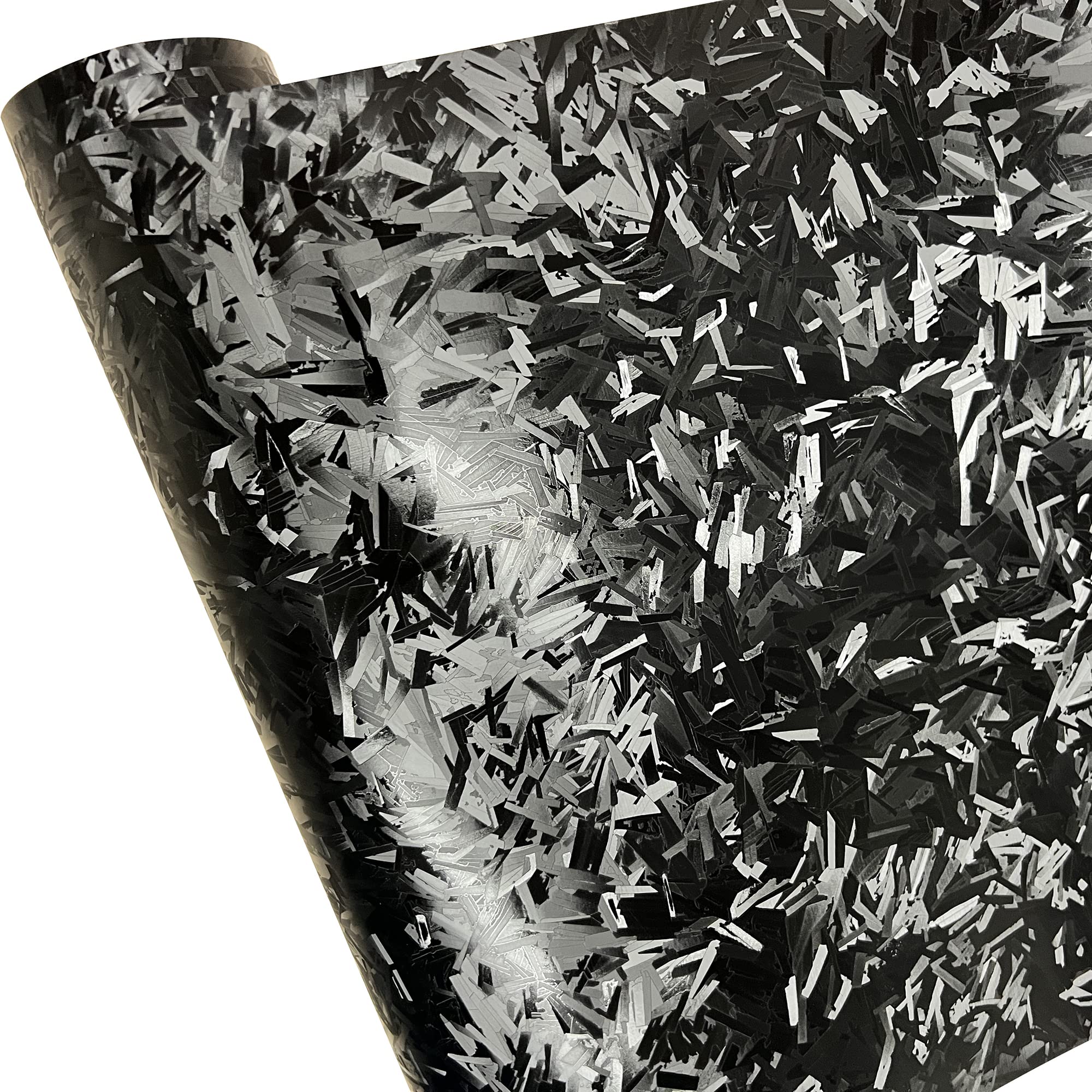 Lzlrun Forged Carbon Fiber Black Vinyl Wrap Roll Air Release Sticker Sheet Film Diy Decal Car Auto Vehicle Morotcycle Self Adhesive - 1Ft X 3.5Ft
