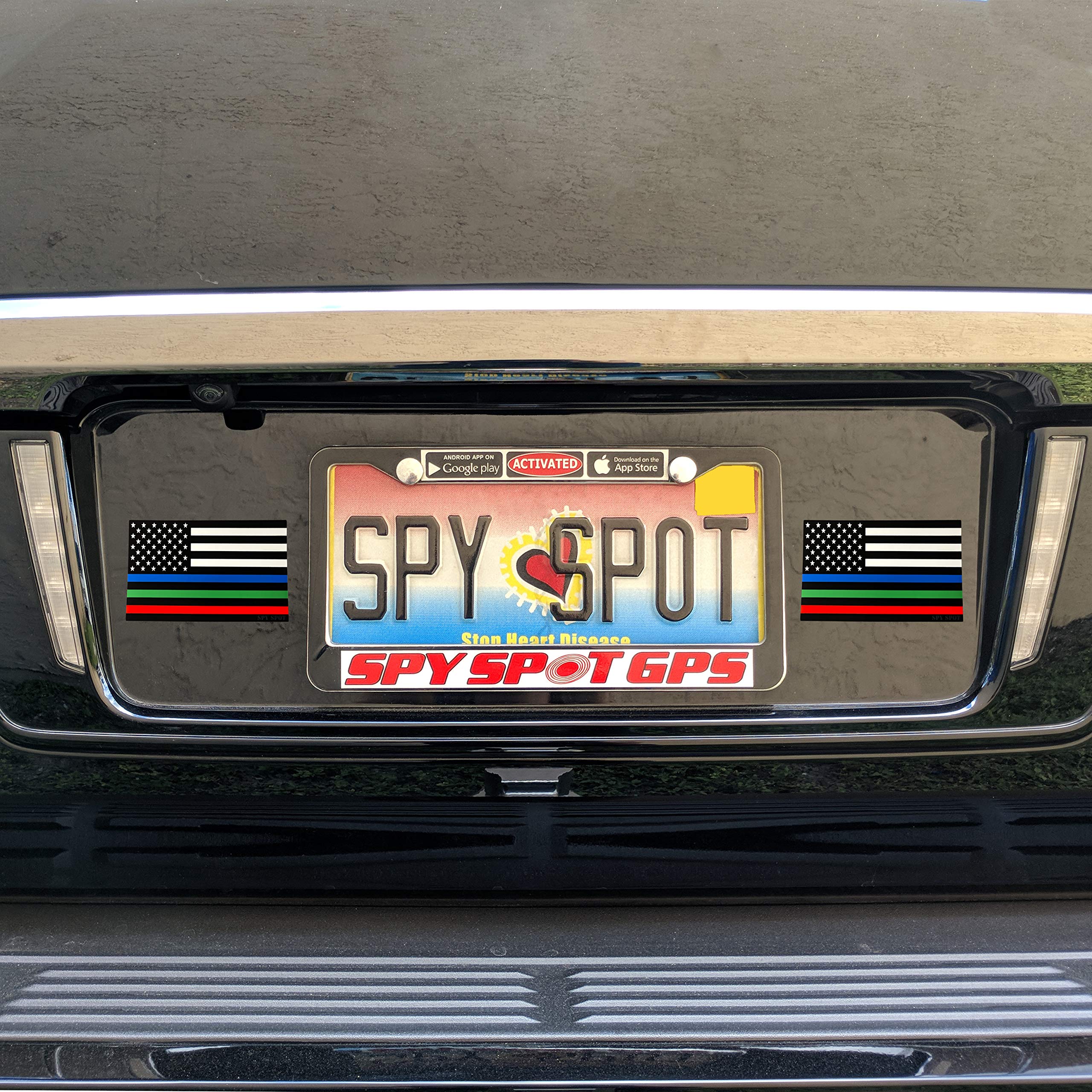 Spy Spot Set Of 4 American Flag Usa Weatherproof Uv Resistant 4'' X 2.5'' (Blue,Green,Red, 4'' X 2.5'')