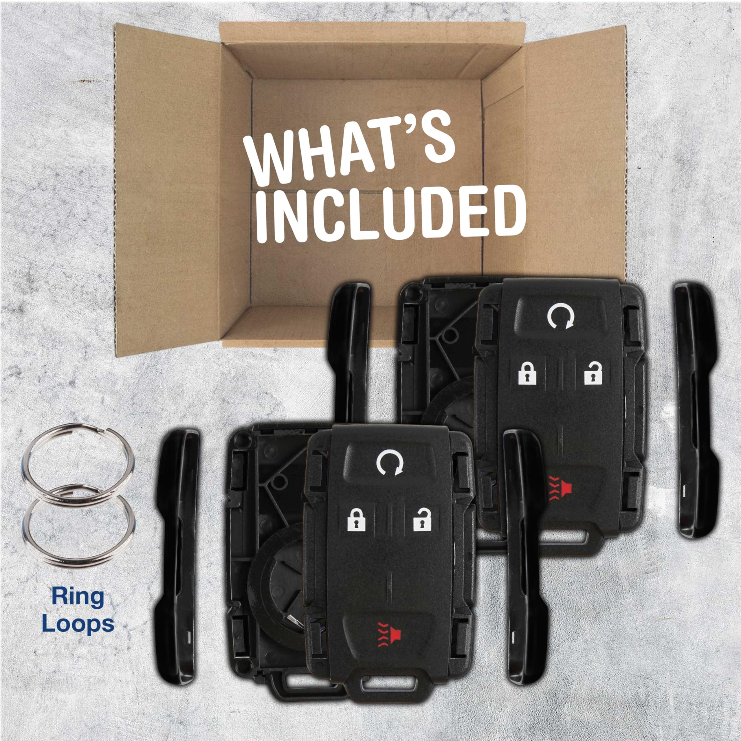 2X Keylessoption Key Fob Cover Case Replacement For 2014 2015 2016 2017 2018 2019 Chevrolet Chevy Silverado Suburban Tahoe Gmc S