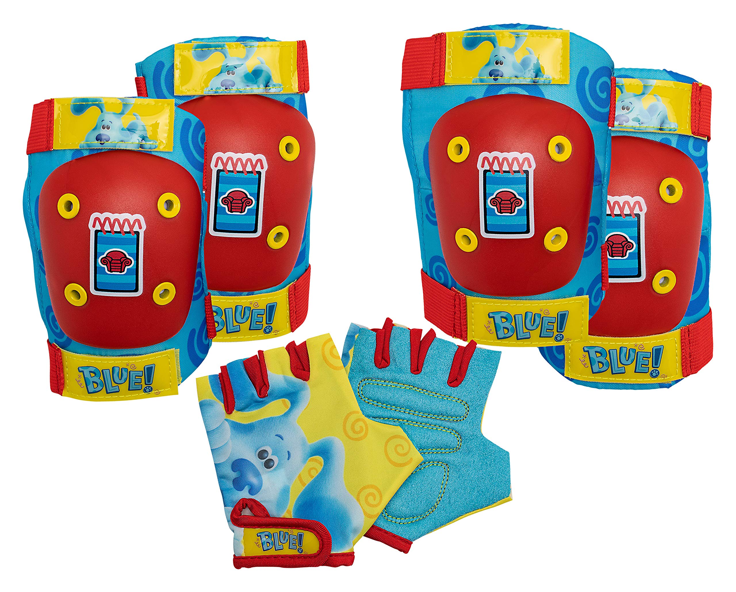 Nickelodeon Blue'S Clues & You! Toddler And Kids Elbow/Knee Pads And Gloves, Blue/Red/Yellow