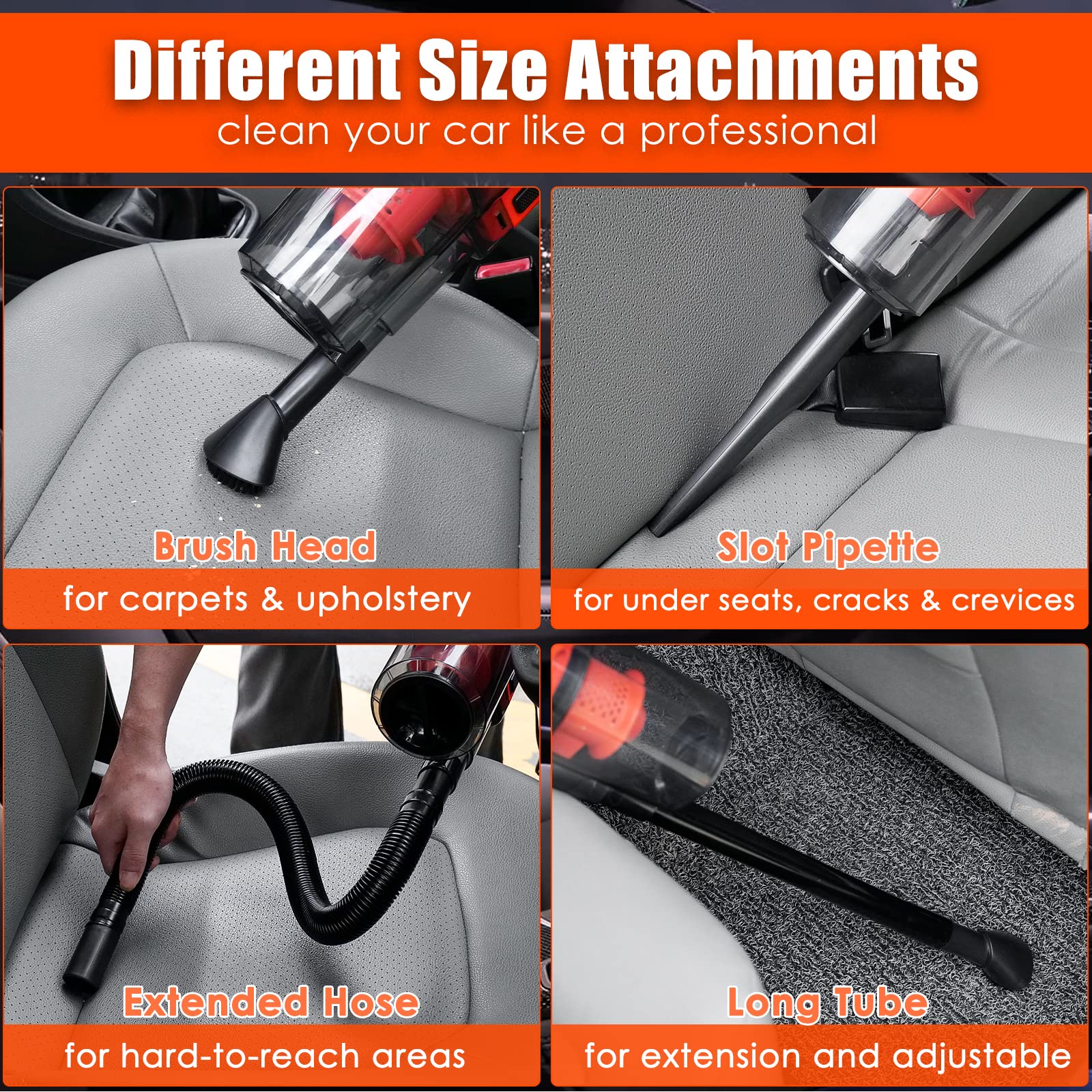 Vioview Car Detailing Kit Interior Cleaner, 17Pcs Car Cleaning Supplies With High Power Portable Car Vacuum, Detailing Brush Set