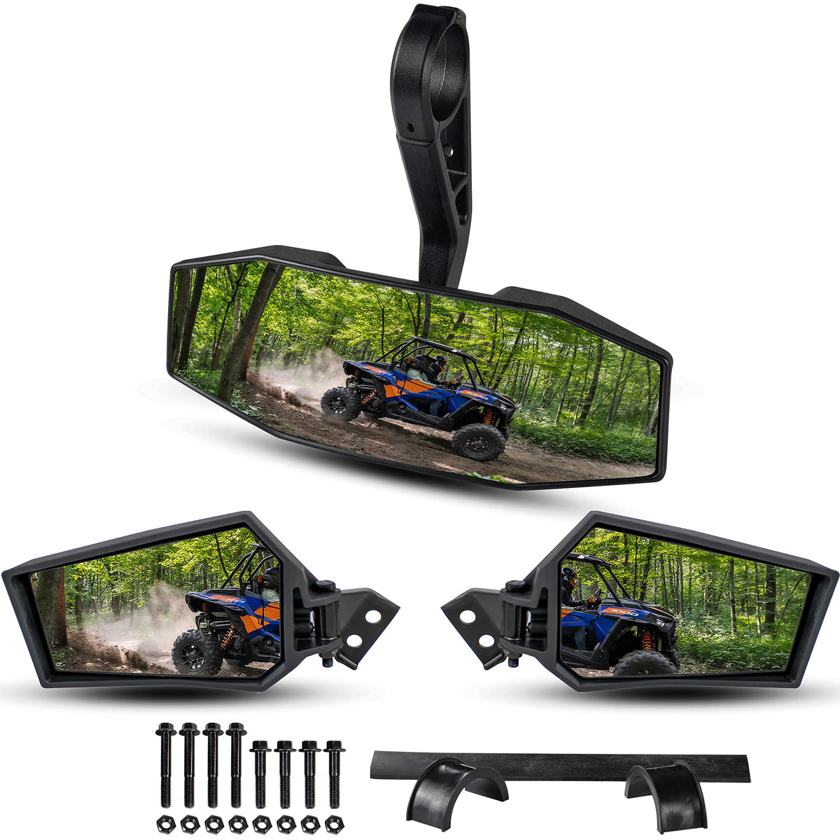 Sautvs Center Convex Rearview Mirror And Adjustable Folding Side Rear View Mirro WBCARB0B823FRQV
