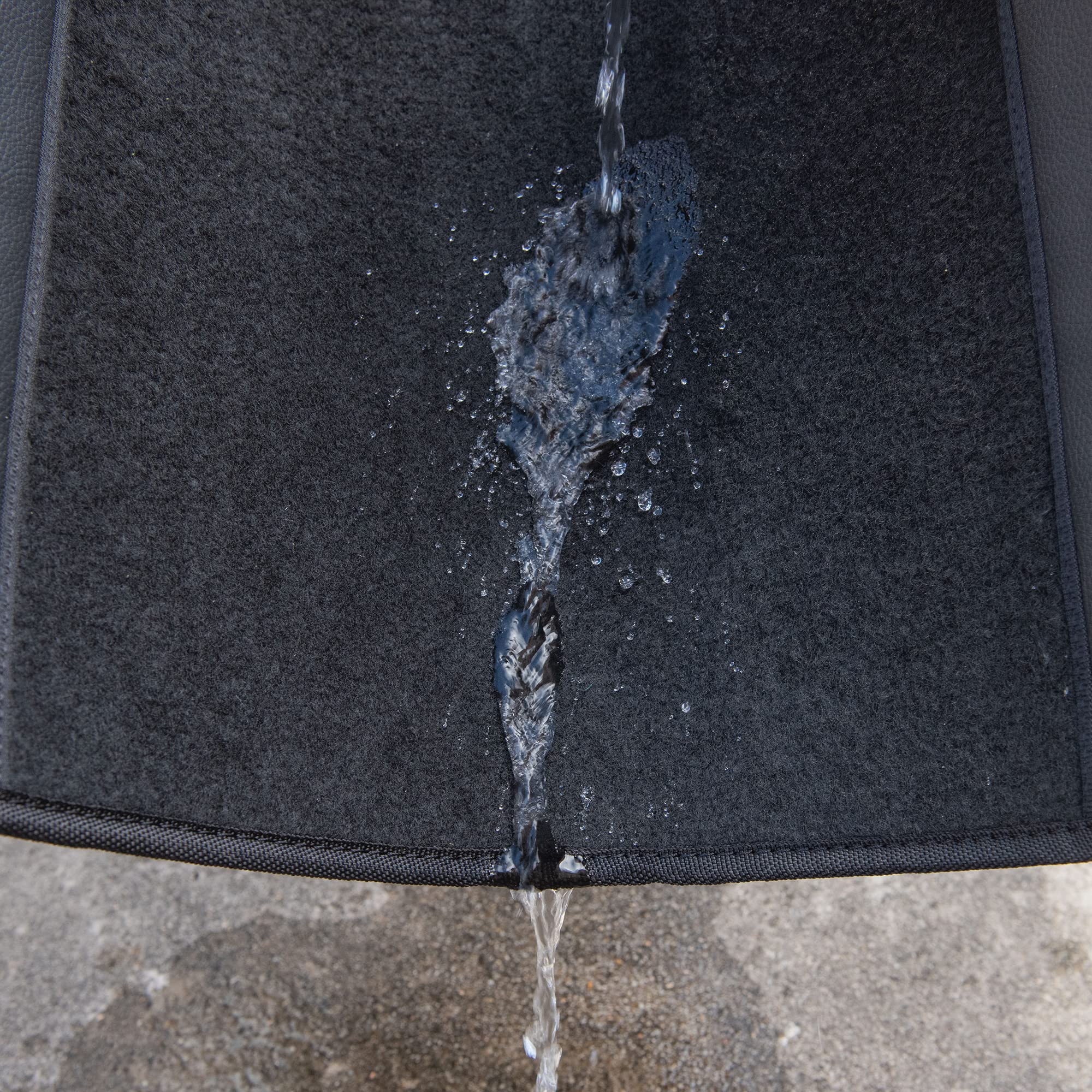 Car Pass® Waterproof Universal Faux Leather 3Row Car Floor Mats, Black Car Mats Fit For Suv,Vans,Sedans, Trucks,Set Of Vehicles Car Carpet With Driver Heel Pad And Anti-Slip Nibs Backing (Black 3Row)