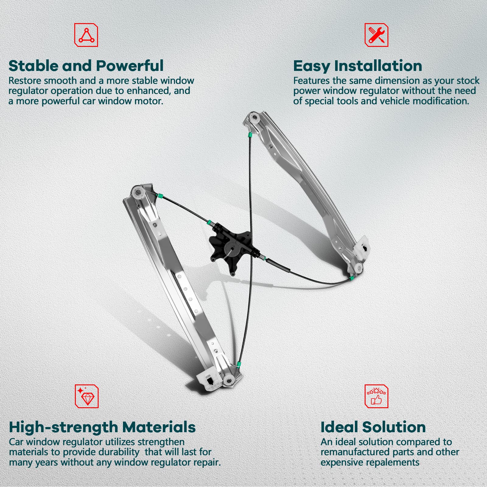 Power Window Regulator Front Left fits for 2008-2016 for Chrysler Town & Country 2008-2018 for Dodge Grand Caravan 2012-2015 for