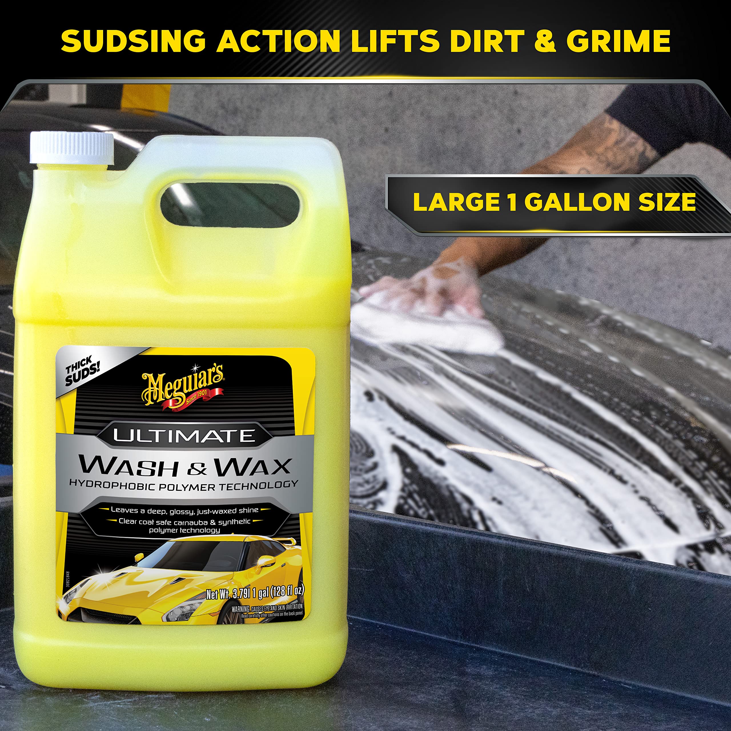 Meguiar'S Ultimate Wash And Wax, Car Wash And Wax Cleans And Shines In One Step, Wash, Shine, And Protect With An Enhanced Ph Ne