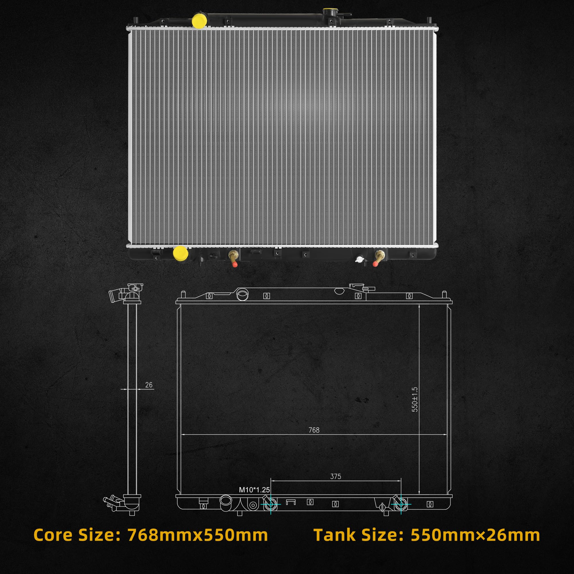 Dwvo Radiator Compatible With 2009 2010 2011 2012 2013 2014 Ridgeline 2009-2015 Pilot 3.5L V6