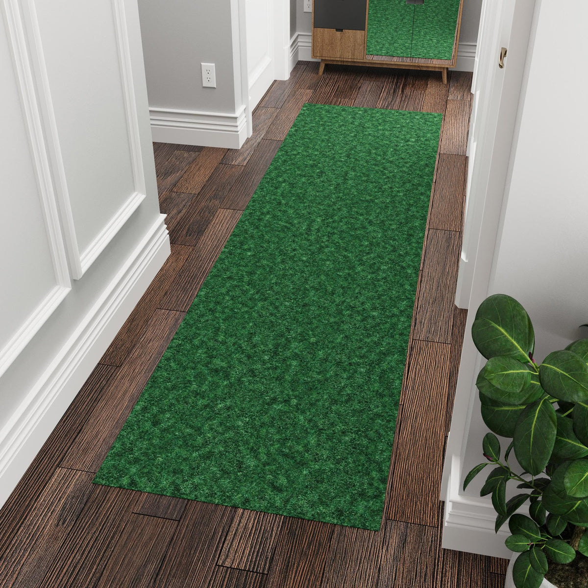 Ottomanson Solid Design Non-Slip Rubberback 2x5 Indoor/Outdoor Runner Rug for Hallway, Kitchen, Living Room, Garage, Patio, 2' x