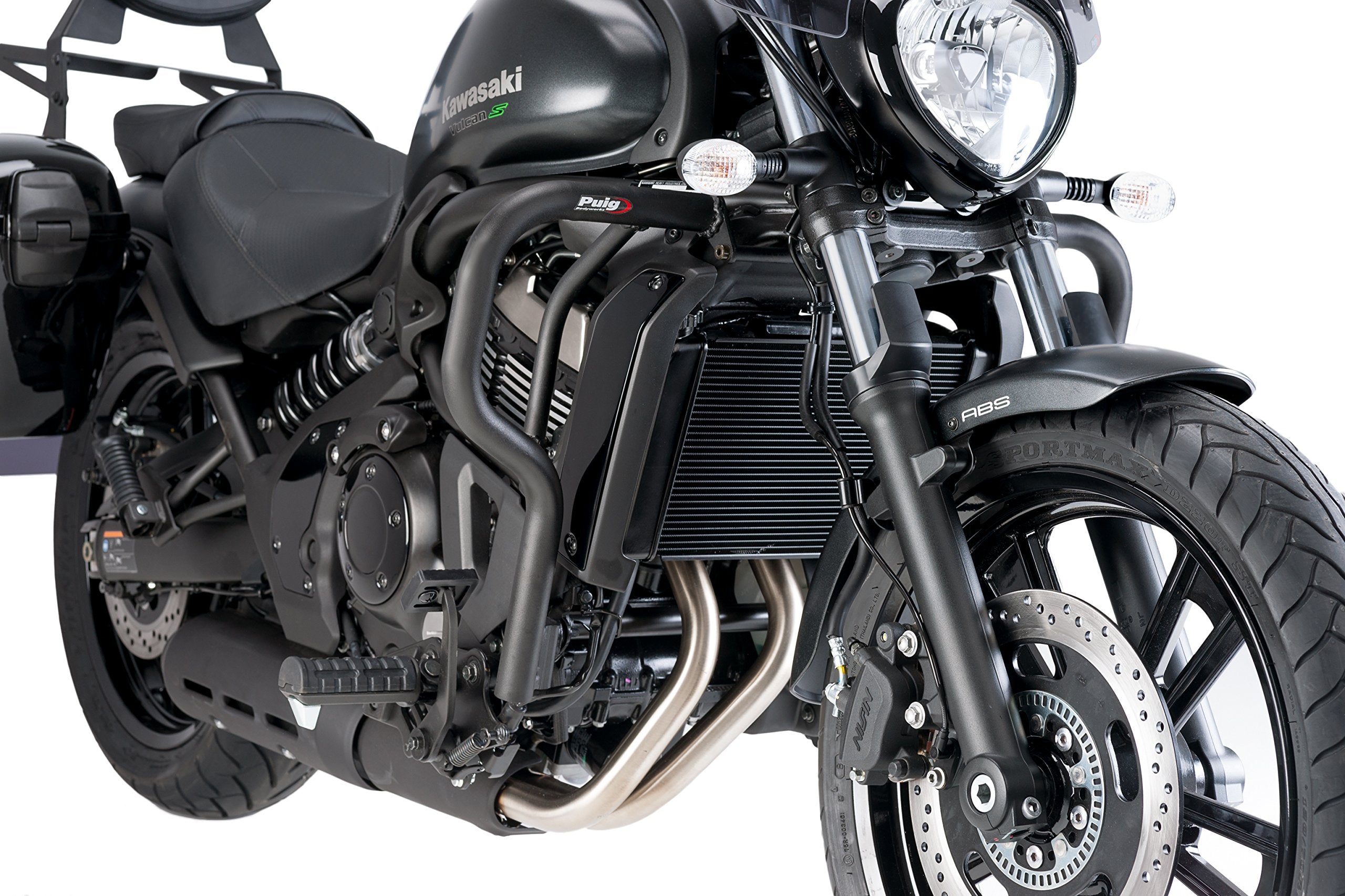 Puig Engine Guards 8544N for Kawasaki Vulcan S/Cafe 15-18, Black Steel