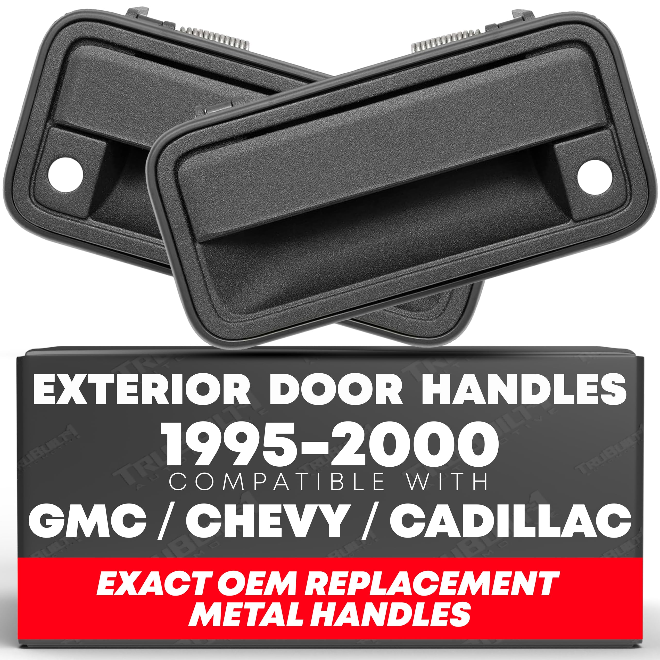 Trubuilt1 Automotive Exterior Front Right & Left Door Handles - Metal Lever | Compatible With 1988-2000 Chevy & Gmc K1500 K2500 