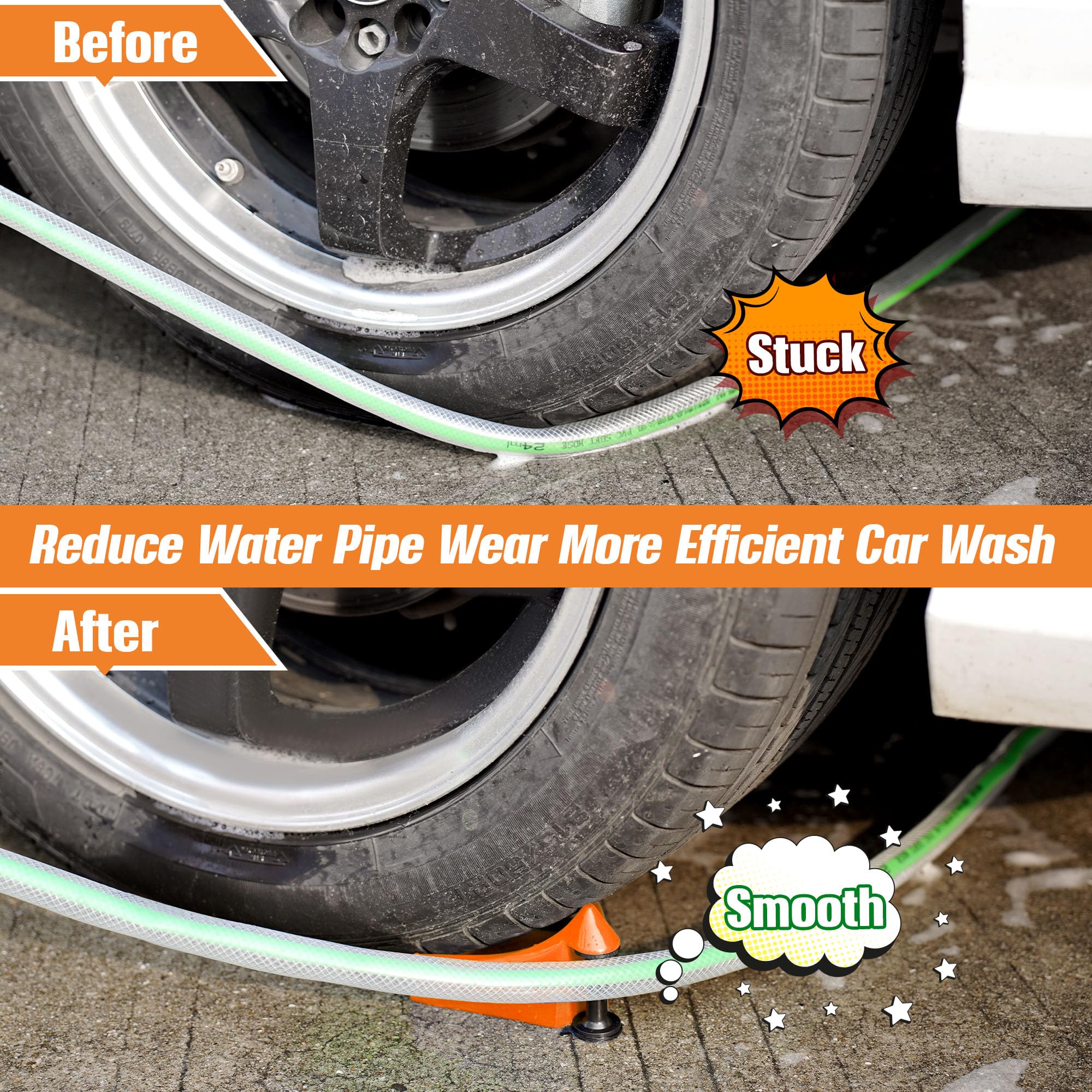 4 Pcs Car Hose Guide, Tire Hose Roller For Car Washing, Detailing Tire Hose Guide Preventing Pressure Washer Hose Stuck Under Th