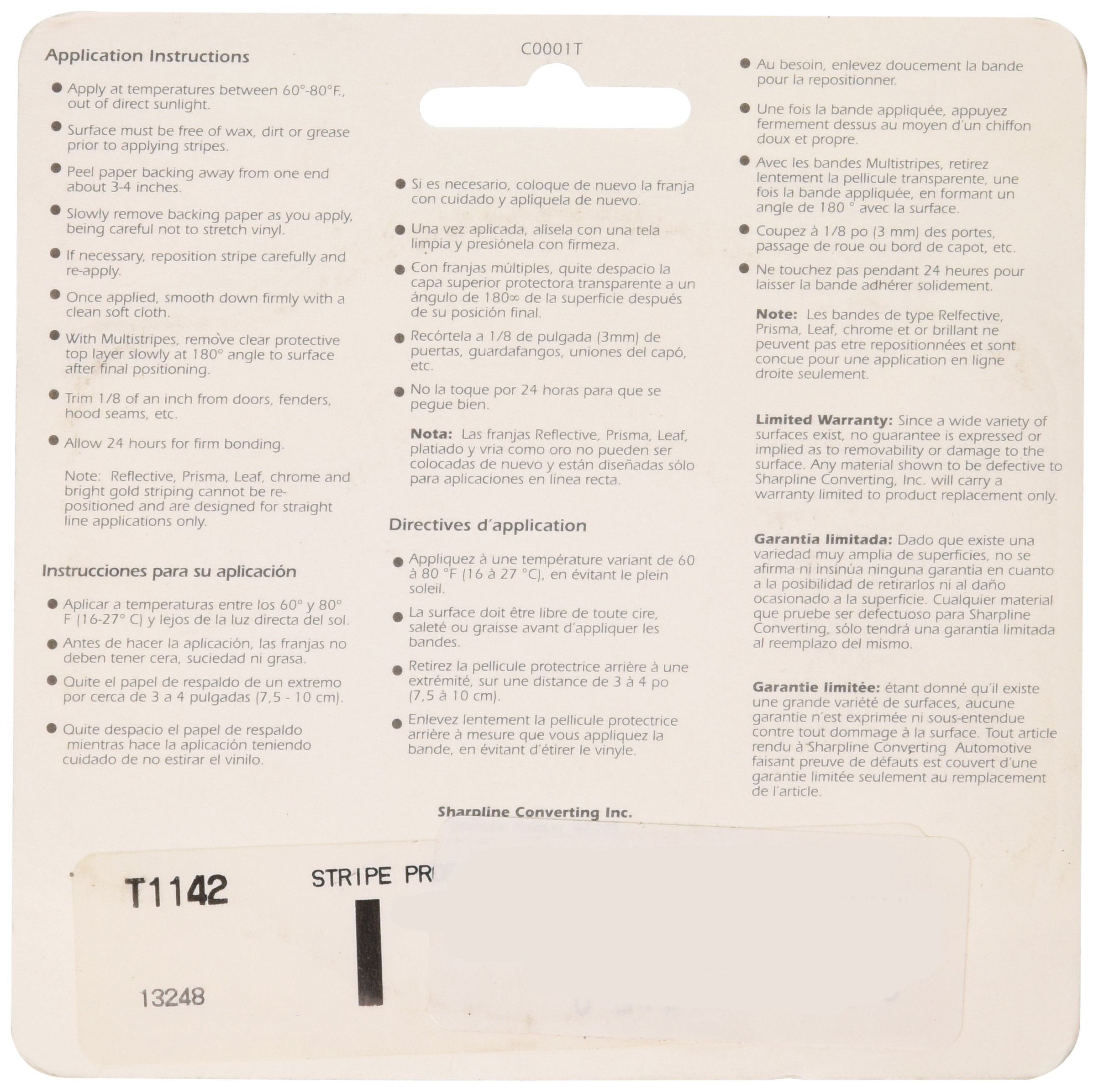 Trimbrite T1142 1/8X36'Chrome Pin Stripe