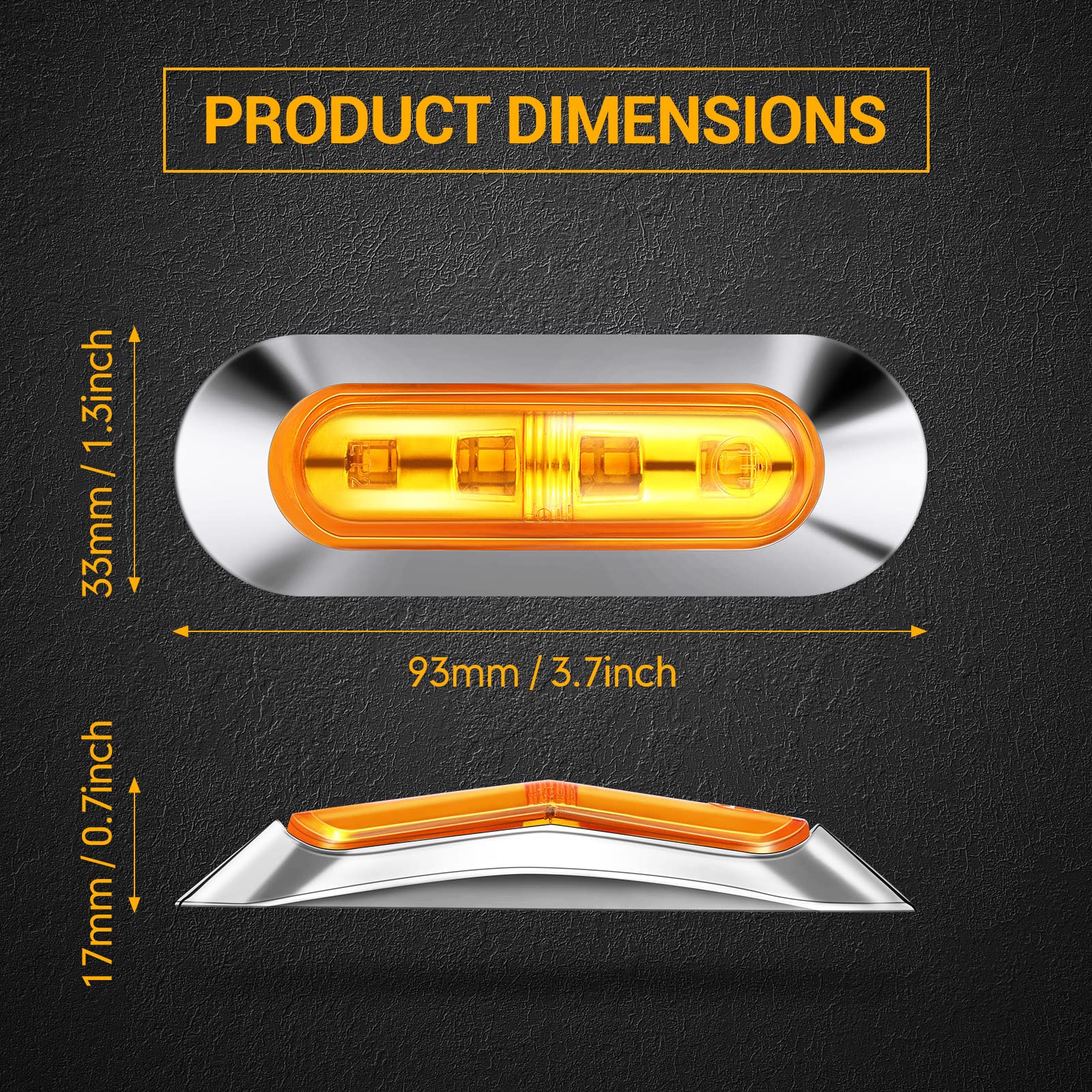 Tallew 30 Pcs Amber Dc12V-24V 4 Led Side Marker Indicator Lights Lamp Front Rear Tail Clearance Lamp For Truck Trailer Boat Bus