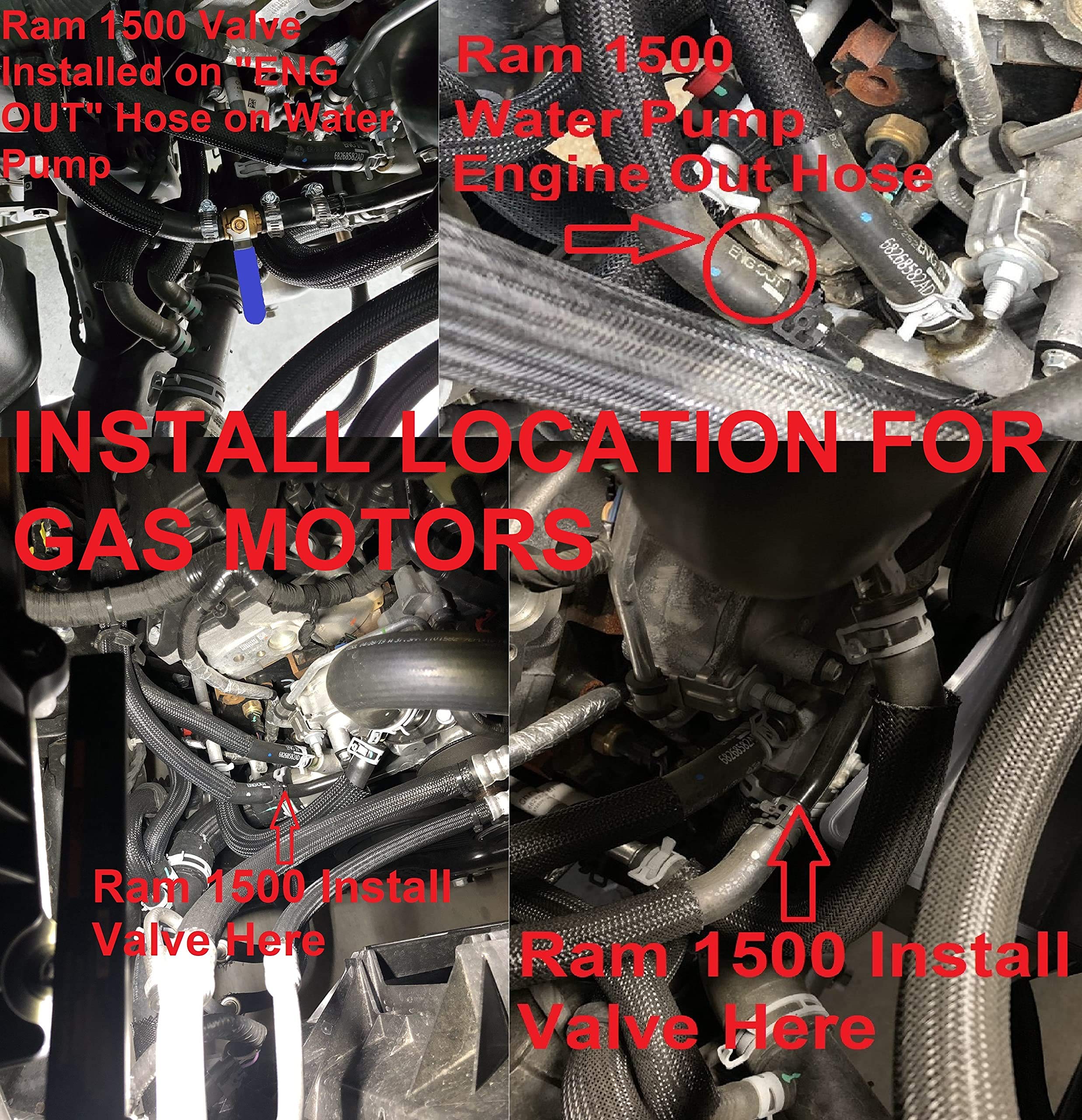 Muzzys A/C Hack Kit Fits: Ram 2019 2020 2021 2022 1500 2500 3500 Trucks With Weak/Warm Air Conditioning From Factory, Heater Core Blend Door By-Pass Mod Fix, W/Clamps Hose Shut Off Valve, Gas & Diesel