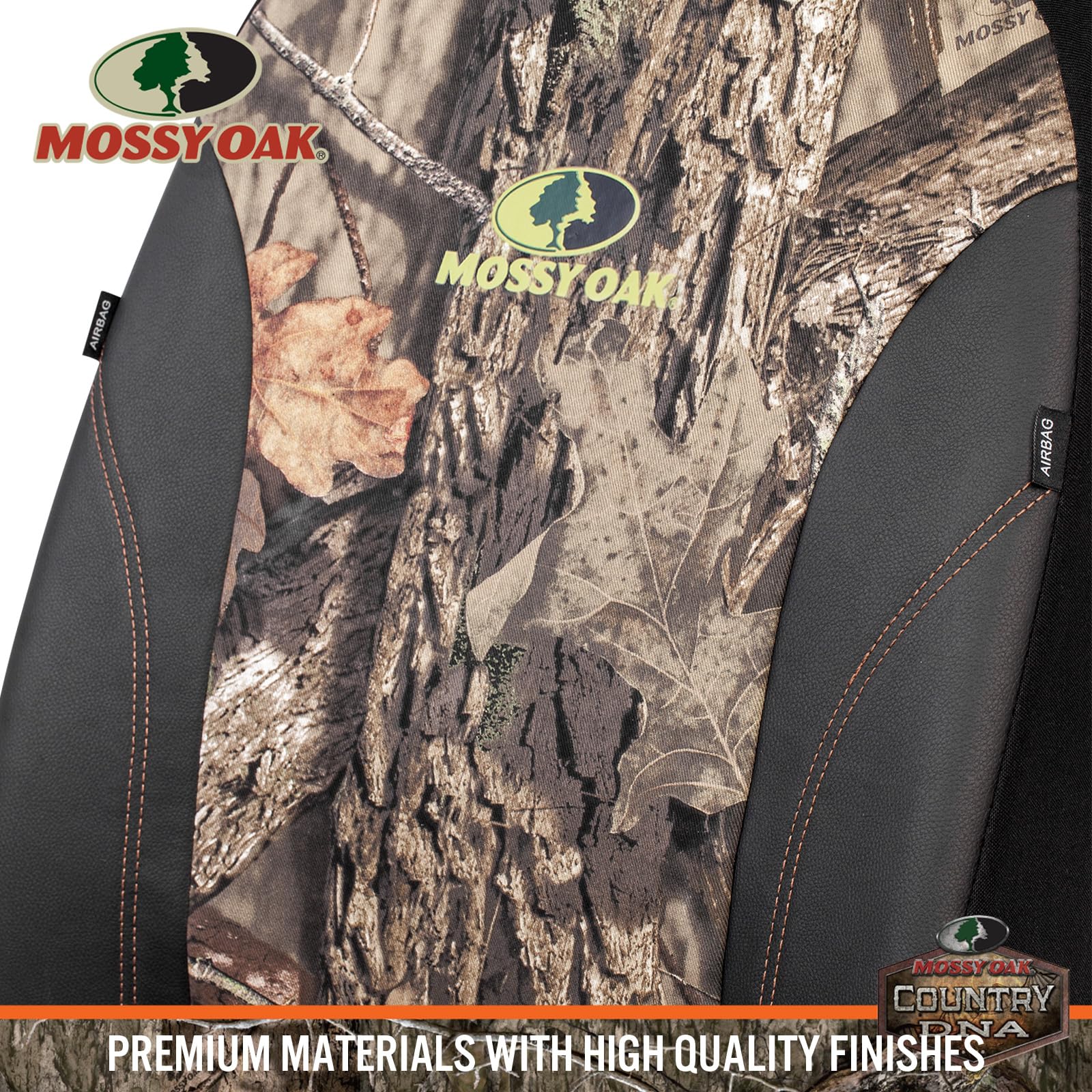 Mossy Oak Front Camo Seat Covers Low Back - Made With Premium Pvc & Canvas Fabric, Airbag Compatible, Universial Fit Most Bucket
