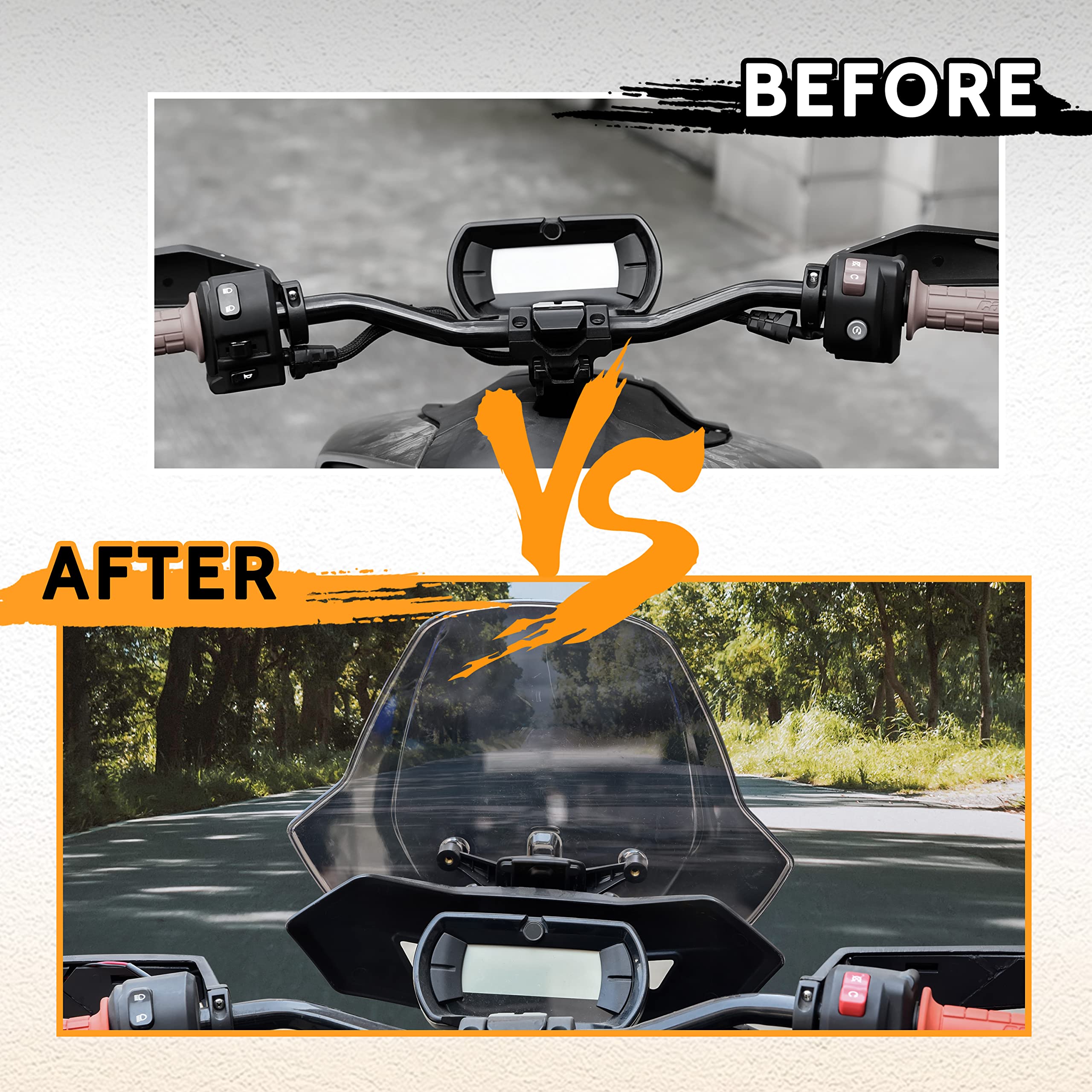 SAUTVS Dark Tinted Front Windshield for Can-Am Ryker, Adjustable Front Tinted Dustproof Durable Clear Hard Coated Wind shield fo