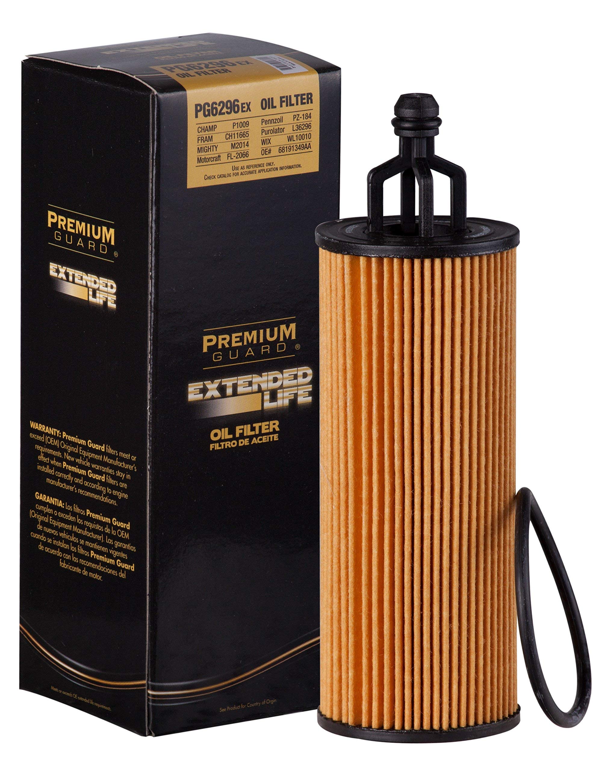 Premium Guard Extended Life Oil Filter Up To 10K Miles Pg6296Ex | Fits 2011-2025 Jeep Grand Cherokee, 2012-2025 Wrangler, 2017-2