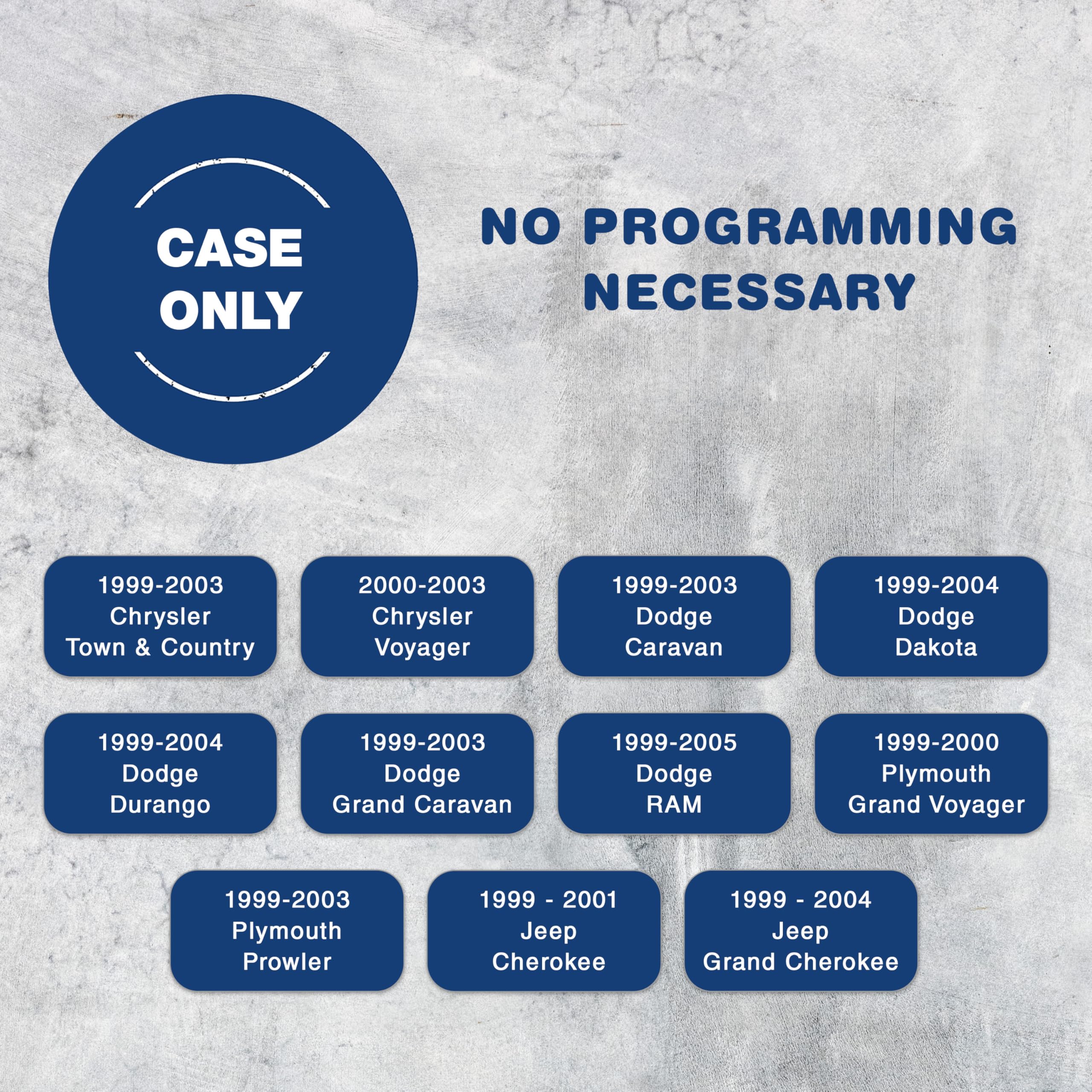 KeylessOption Just The Case Keyless Entry Remote Control Car Key Fob Shell Replacement for GQ43VT13T, GQ43VT17T, GQ43VT9T
