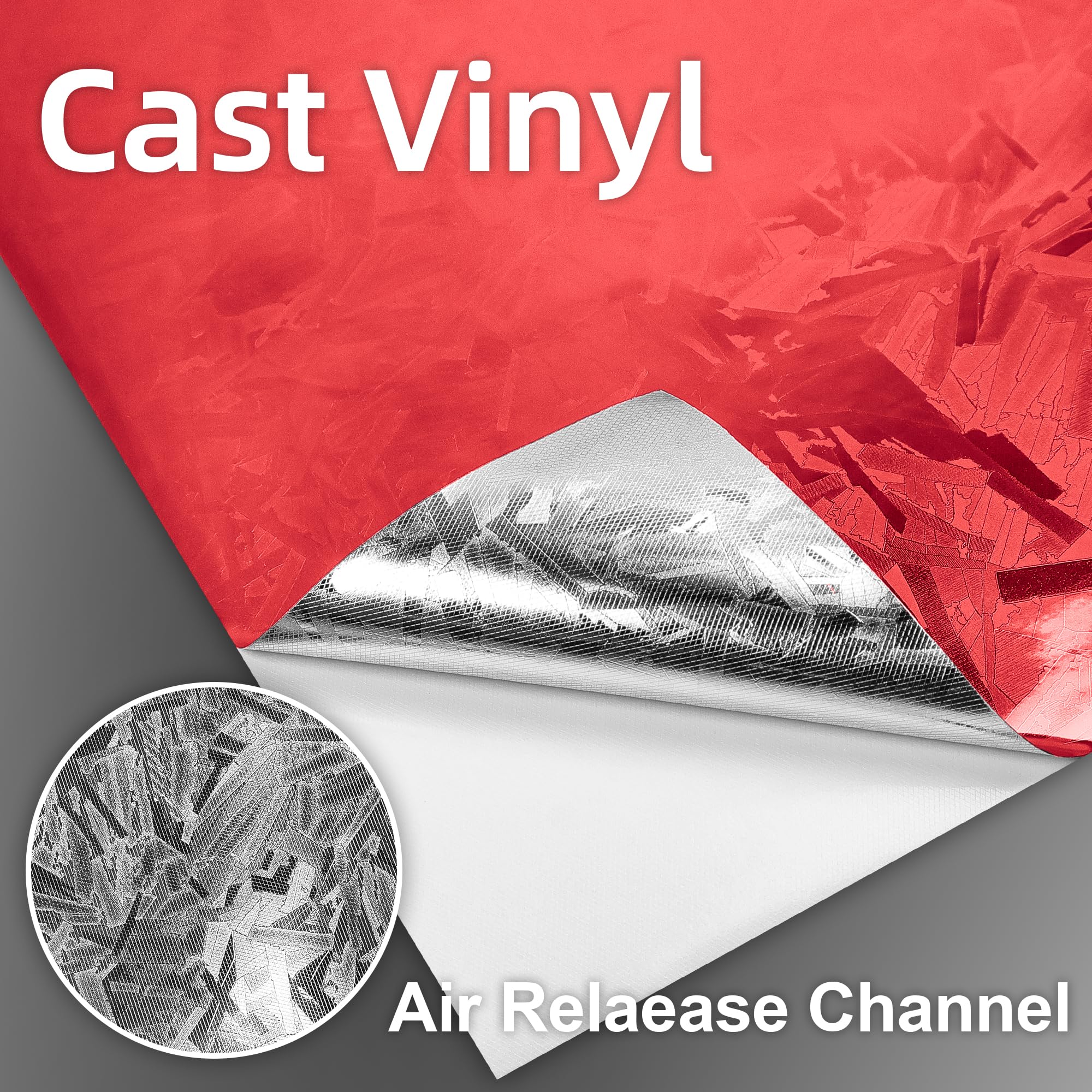 Lypumso Eletroplated Forged Carbon Fiber Vinyl Wrap, Gloss Redplating Chrome Mirror Car Wrap Vinyl Diy Auto Sticker Decal Film S