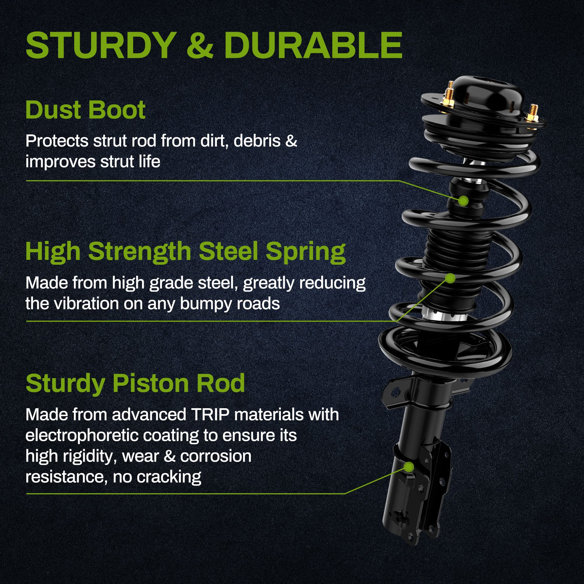 Autosaver88 Full Complete Struts Compatible With Chevy Cobalt 2005-2010, Chevy Hhr 2006-2011, Pontiac G5 2007-2009, Pontiac Purs