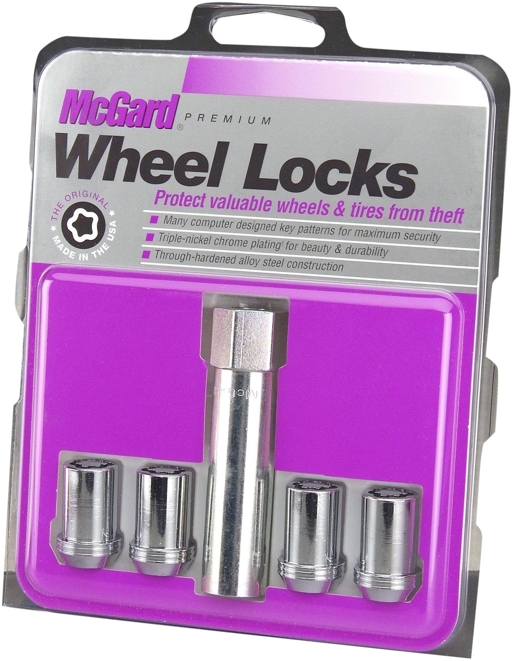 Mcgard 25257 Chrome Tuner Style Cone Seat Wheel Locks (M12 X 1.5 Thread Size) - Set Of 4