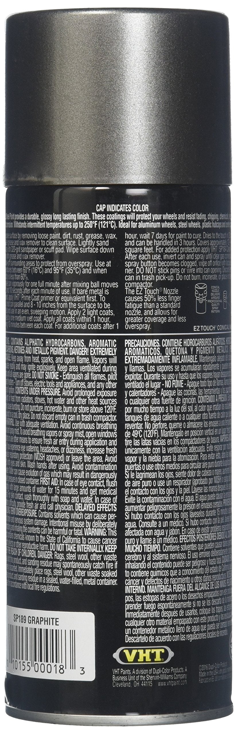 Vht (Esp189007-6 Pk Graphite High Temperature Wheel Paint - 11 Oz. Aerosol, (Case Of 6)