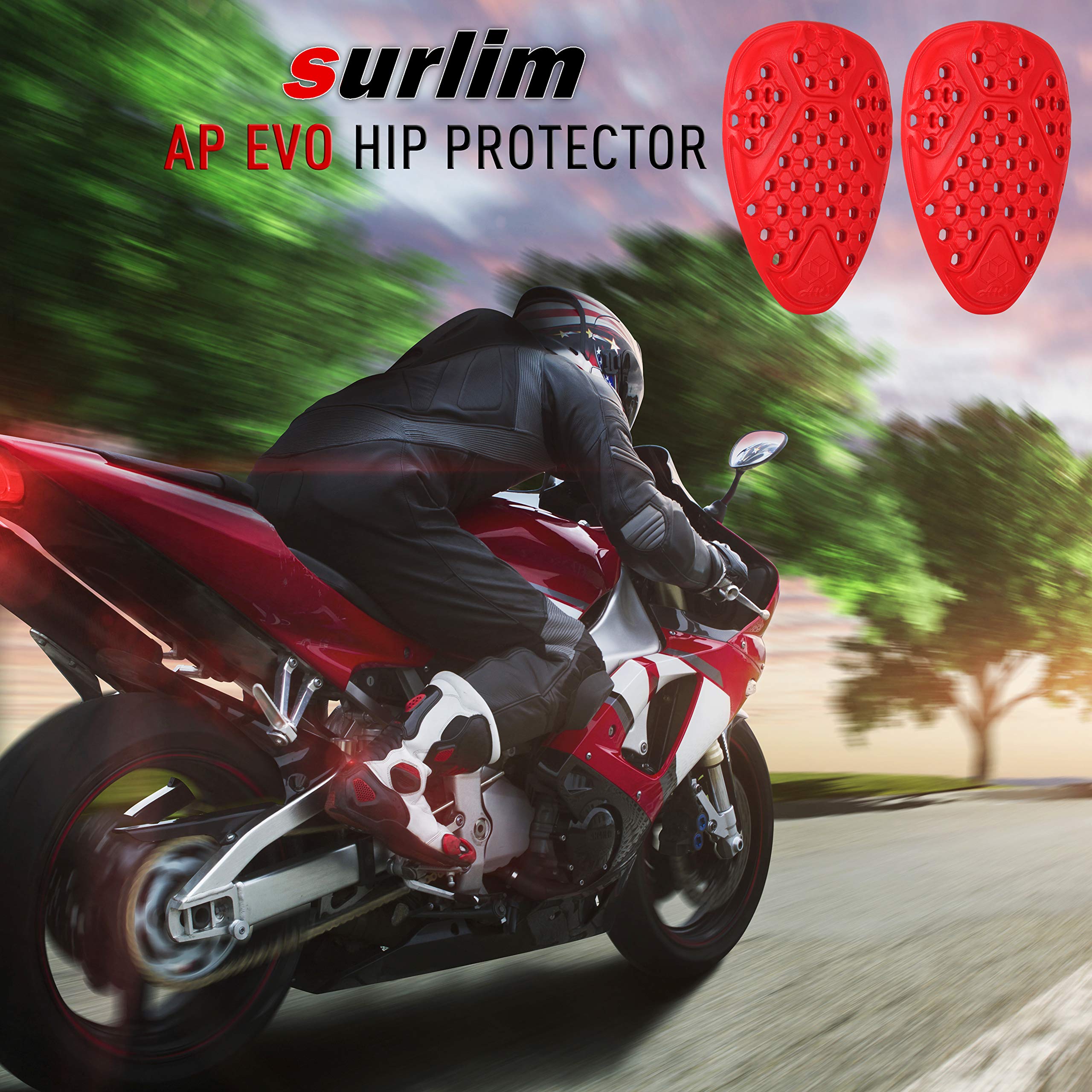 Surlim Hip Protector Ce Insert Armor Motorcycle Pants Replacement Pads Pair