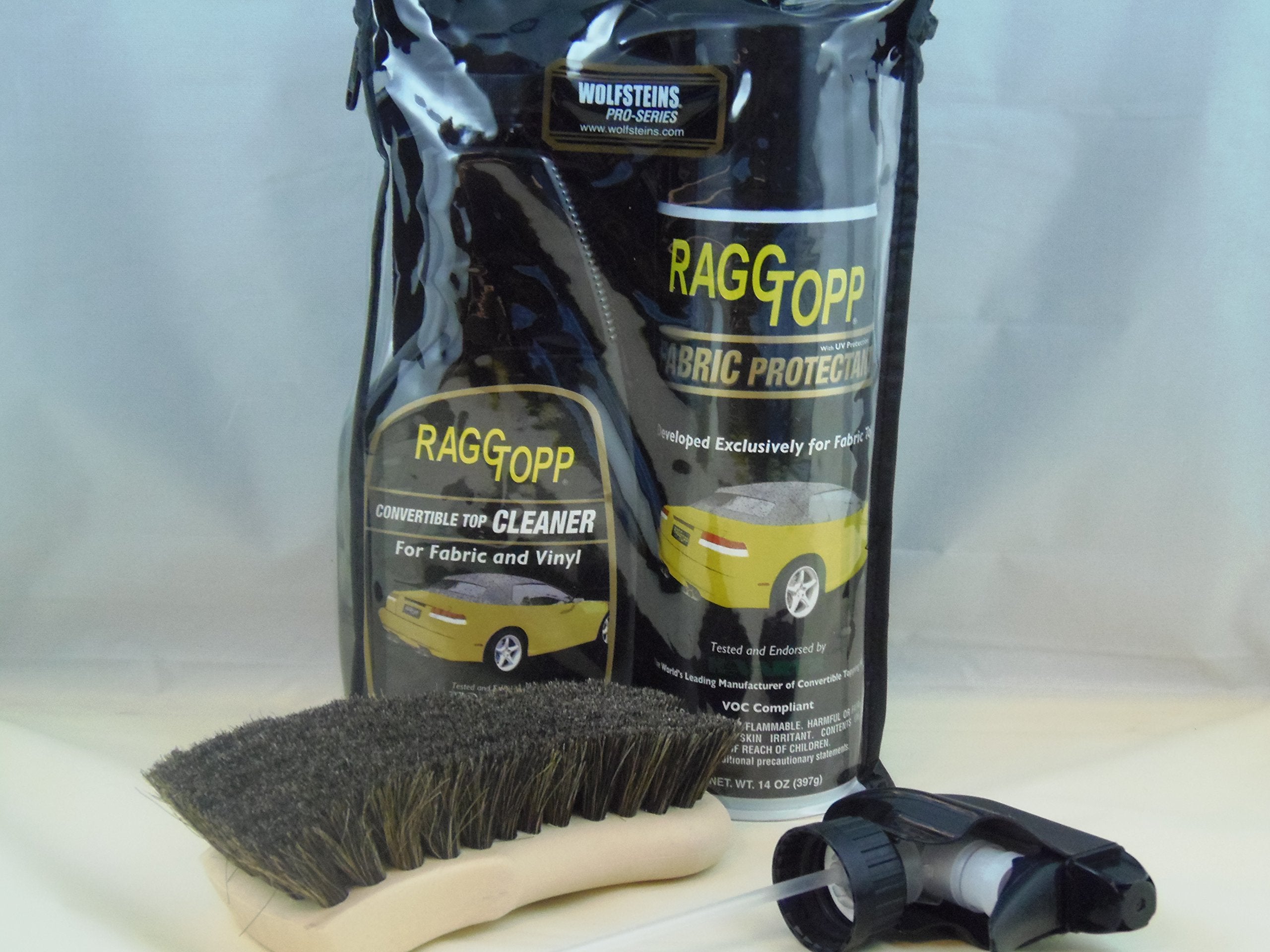 Raggtopp Fabric Convertible Top Protectant Kit With Horse Hair Brush