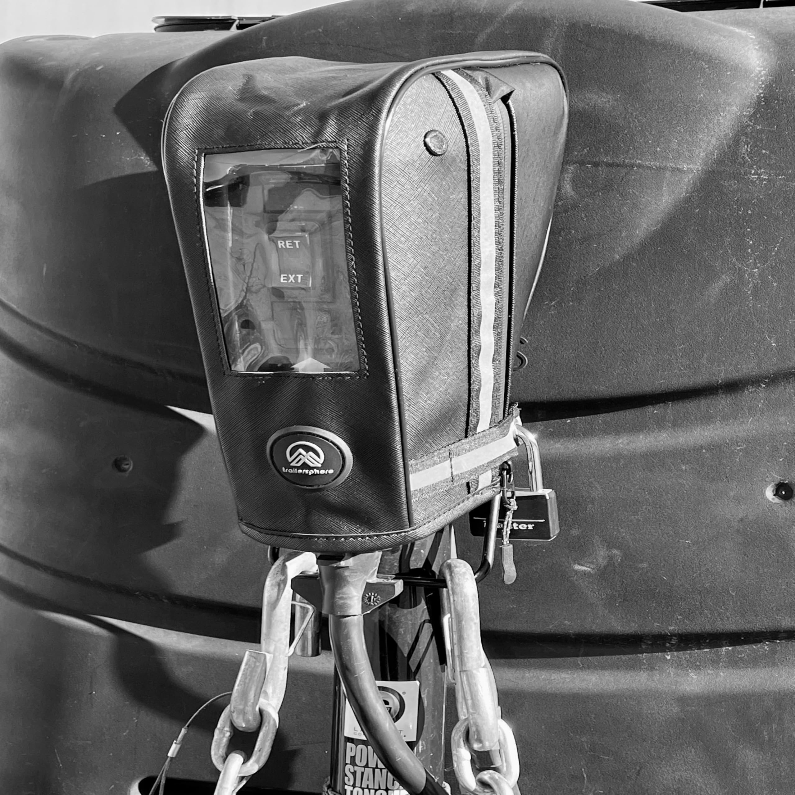 Clever Cover By Trailersphere Custom Electric Tongue Jack Cover For Trailer, Rv, Camper, Chains Holder, Plug Protector, Sun And